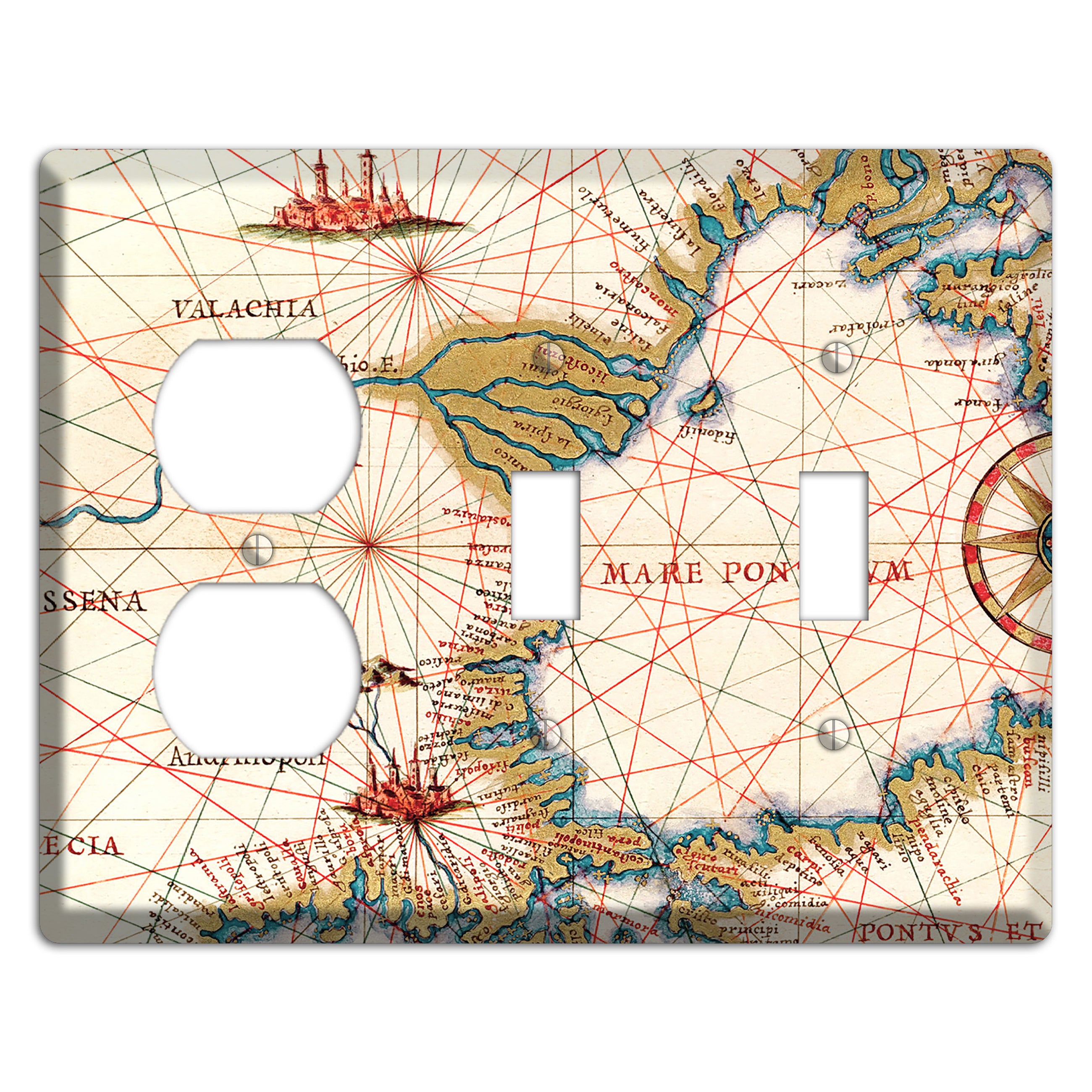 Map of Bulgaria Duplex / 2 Toggle Wallplate