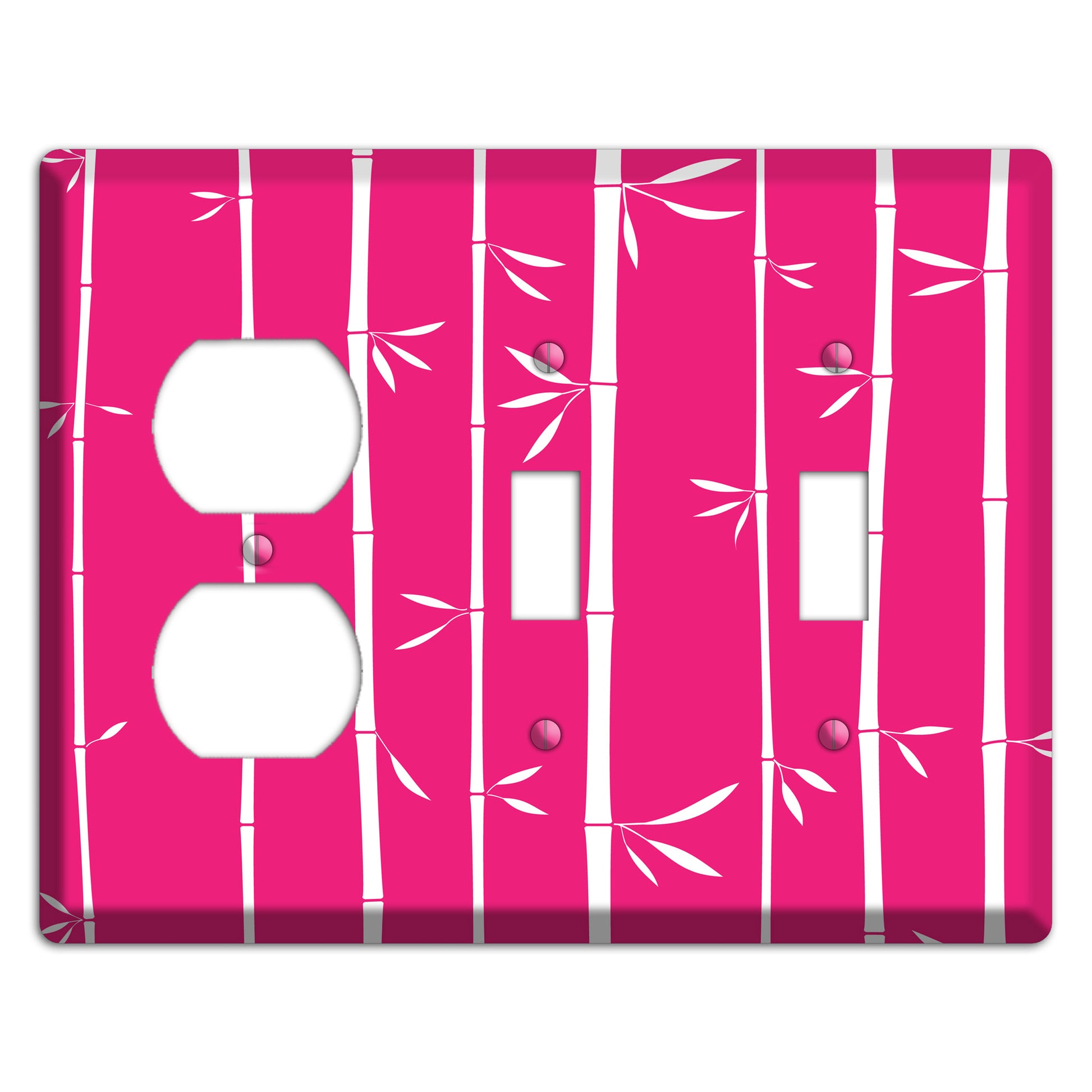 Pink Bamboo Duplex / 2 Toggle Wallplate