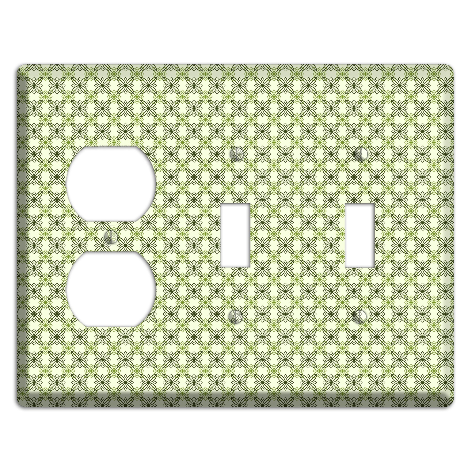Multi Green Overlain Foulard Duplex / 2 Toggle Wallplate