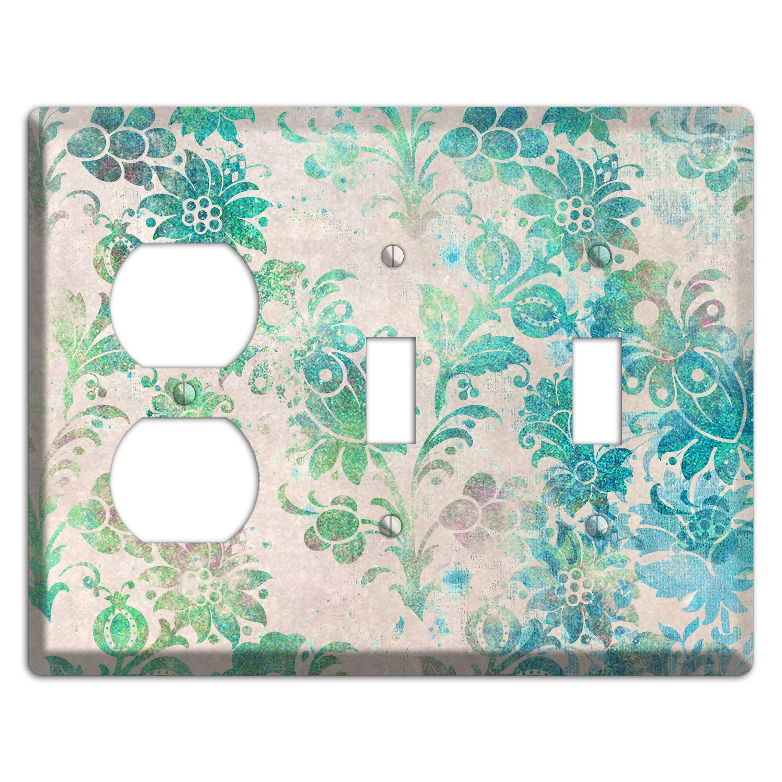 Acapulco Whimsical Damask Duplex / 2 Toggle Wallplate