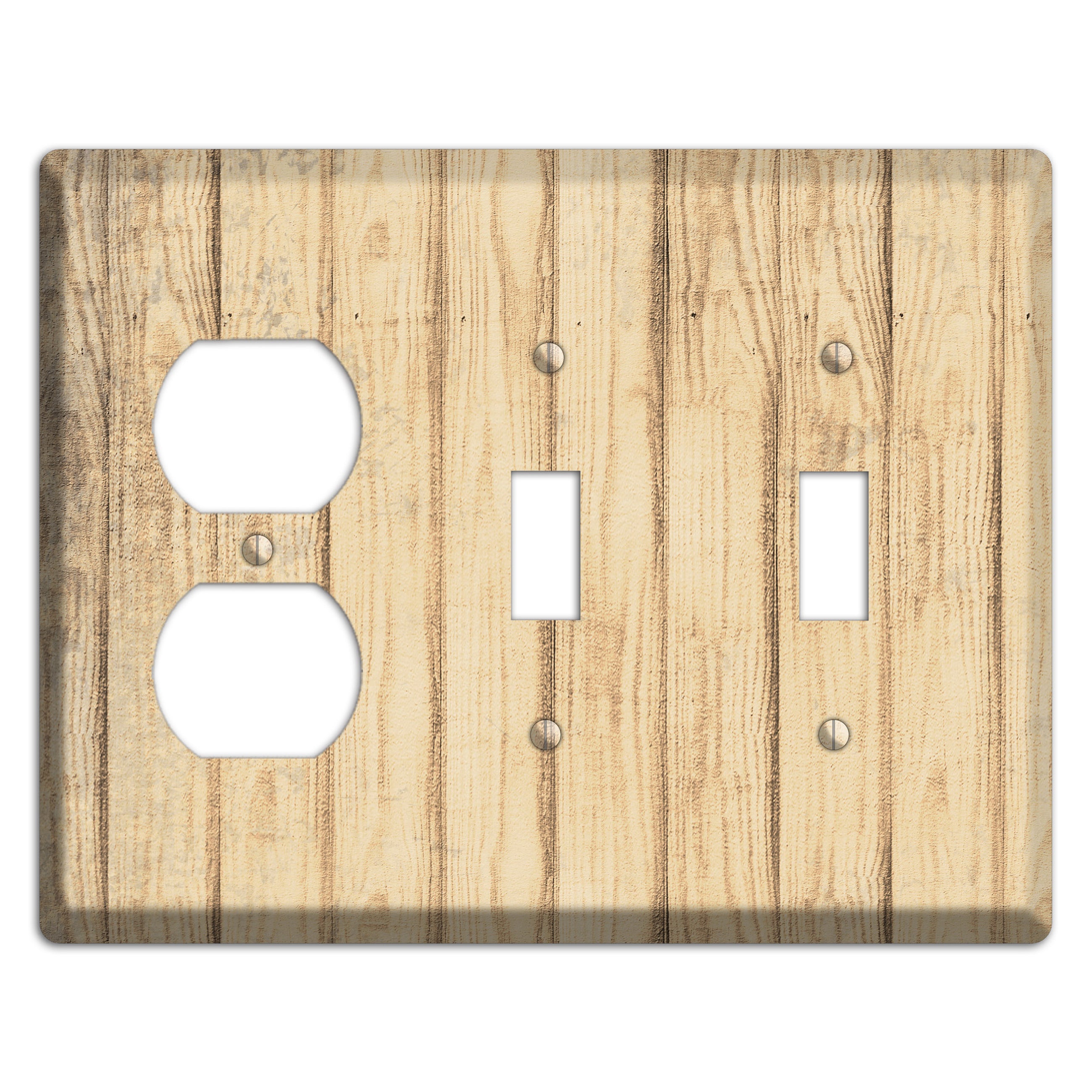 Hampton Weathered Wood Duplex / 2 Toggle Wallplate