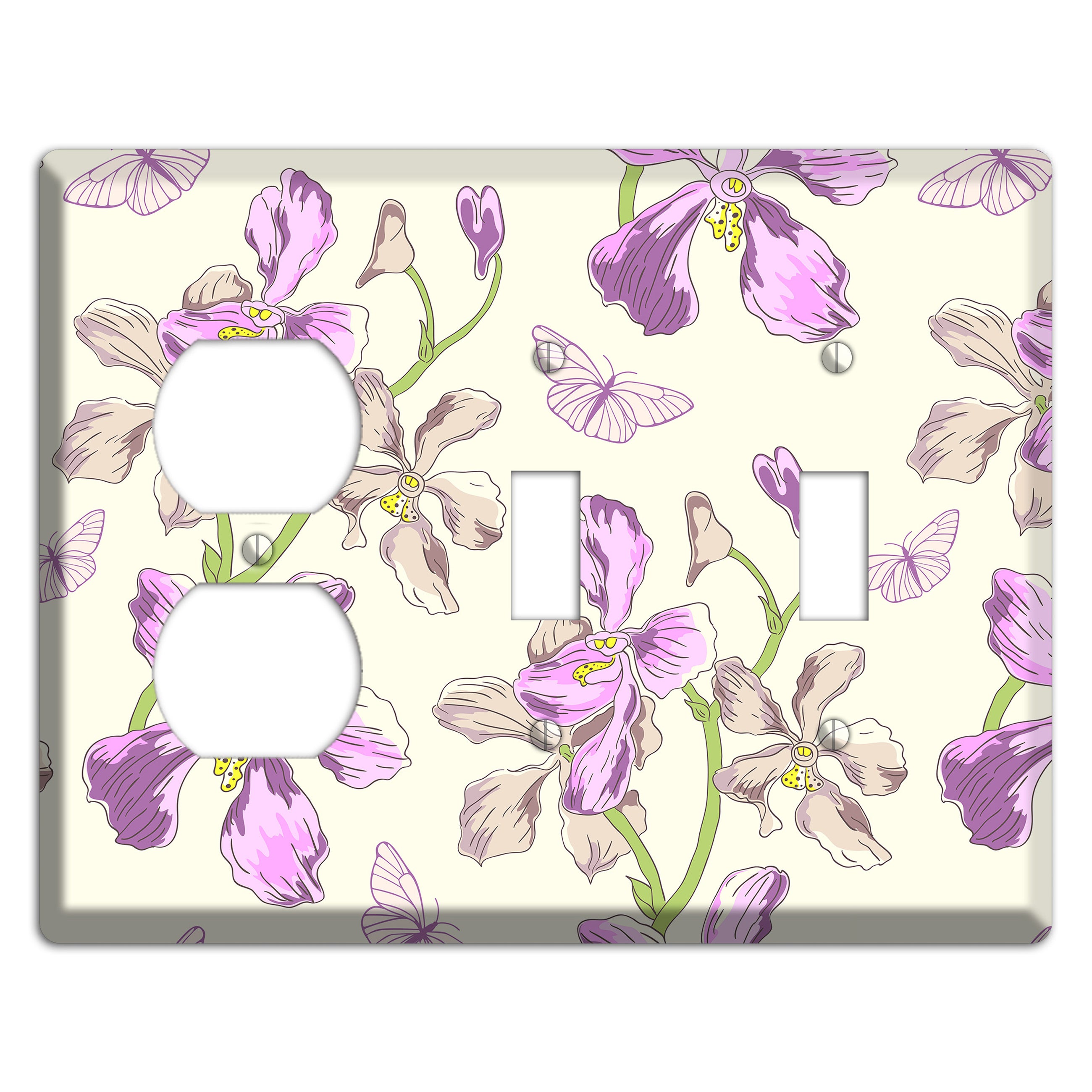 Orchid Duplex / 2 Toggle Wallplate