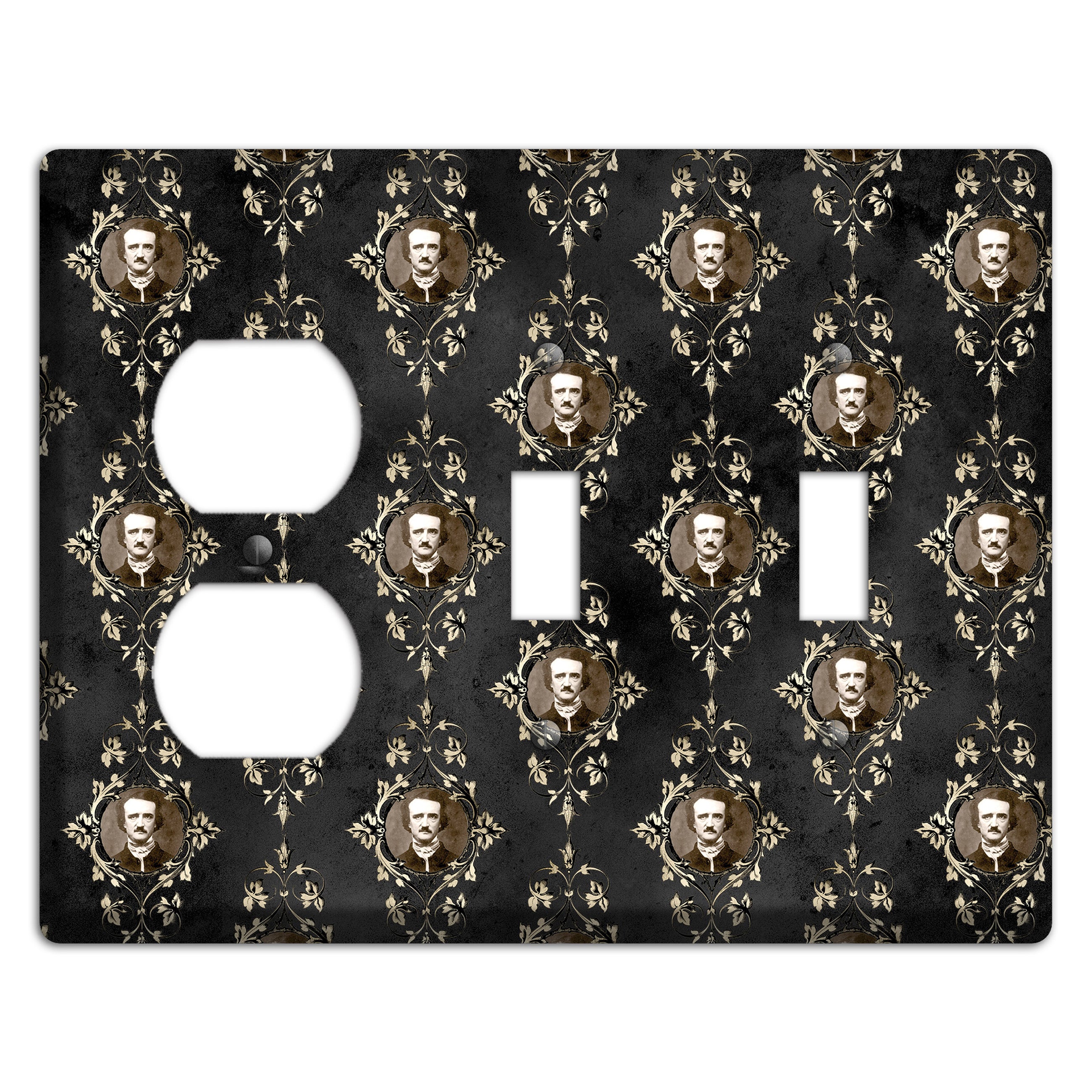 Edgar Allen Poe Self Portrait Duplex / 2 Toggle Wallplate