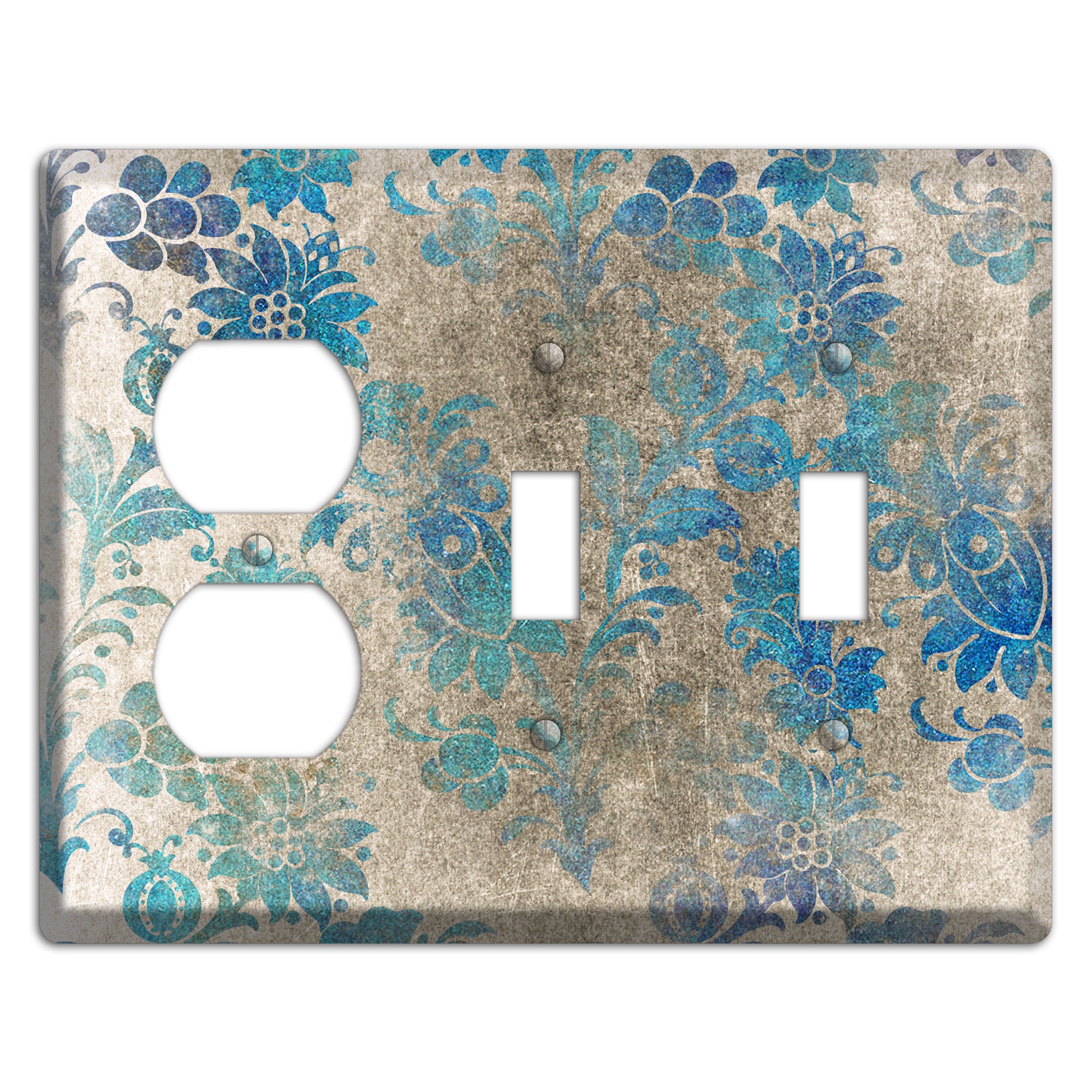 Mantle Whimsical Damask Duplex / 2 Toggle Wallplate