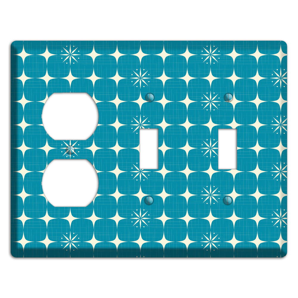 Blue Atomic Duplex / 2 Toggle Wallplate