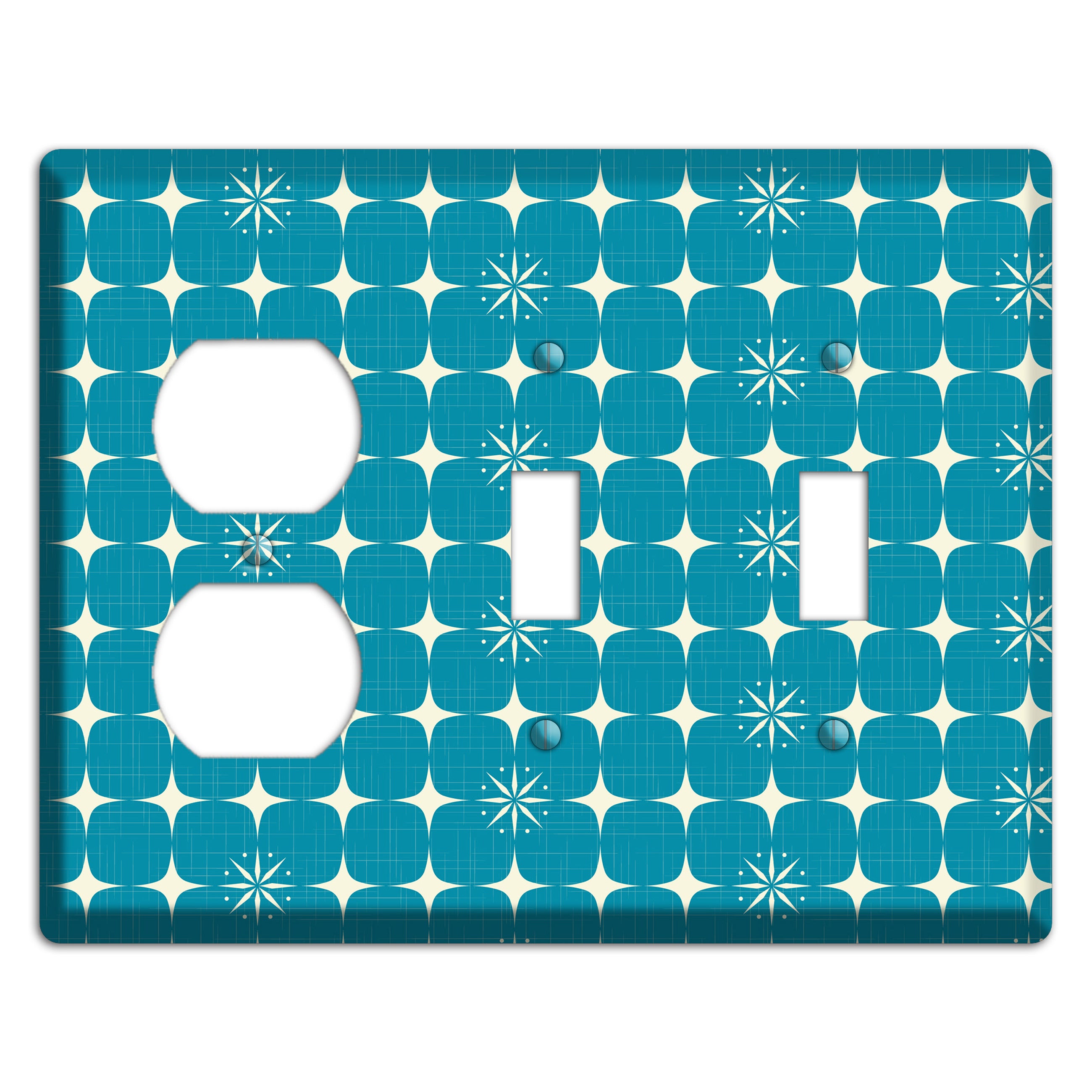 Blue Atomic Duplex / 2 Toggle Wallplate