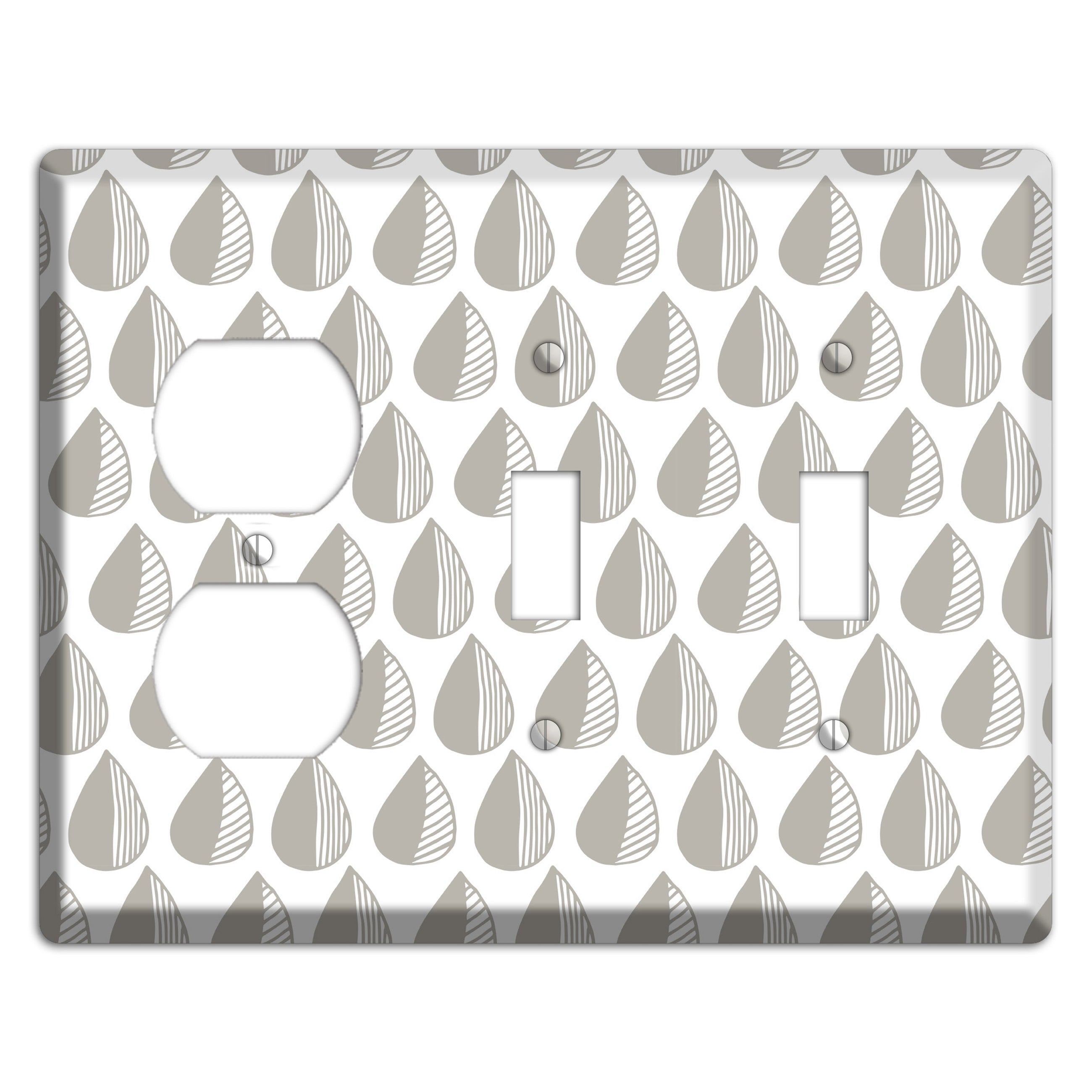 Simple Scandanavian Style MM Duplex / 2 Toggle Wallplate