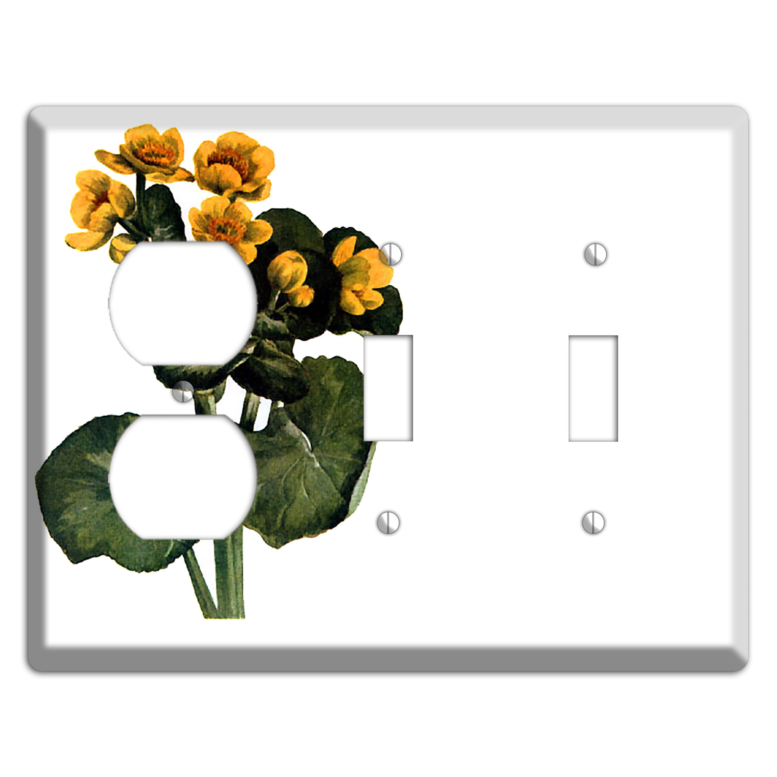 Calla Palustrie 2 Duplex / 2 Toggle Wallplate