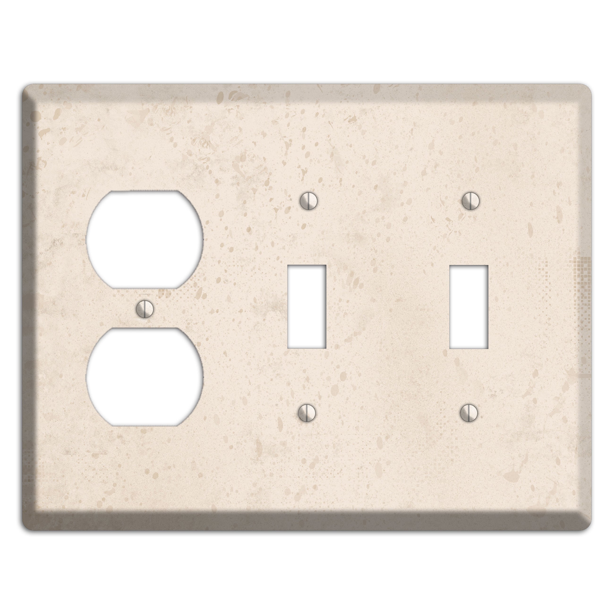 Bone Neutral Texture Duplex / 2 Toggle Wallplate
