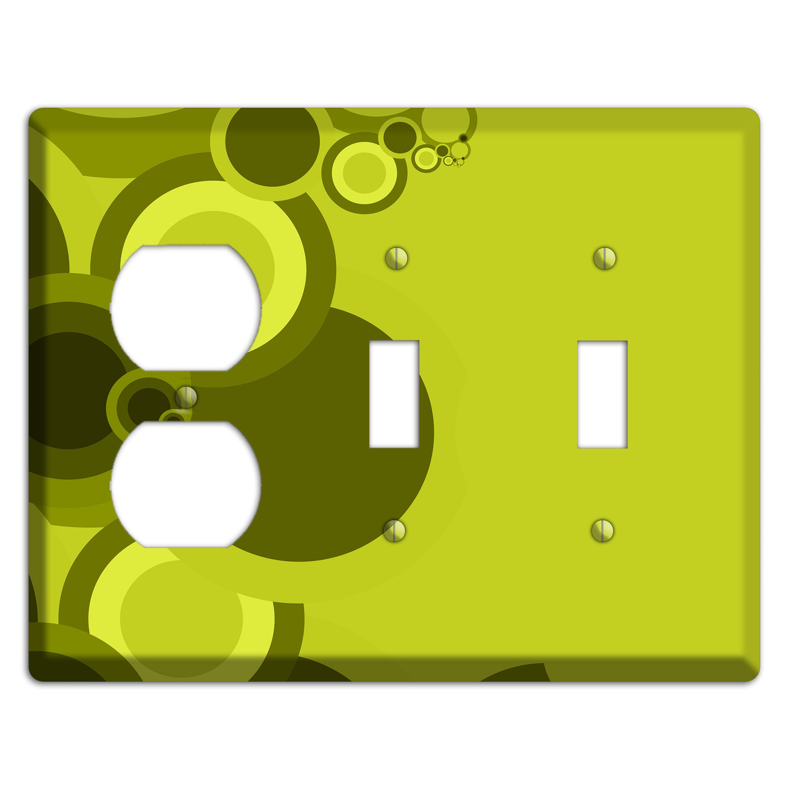 Green Circles Duplex / 2 Toggle Wallplate