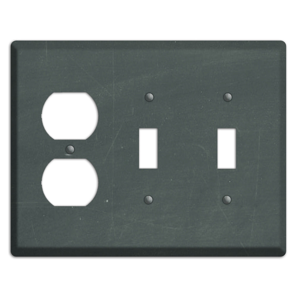 Chalk Dark Grey Duplex / 2 Toggle Wallplate