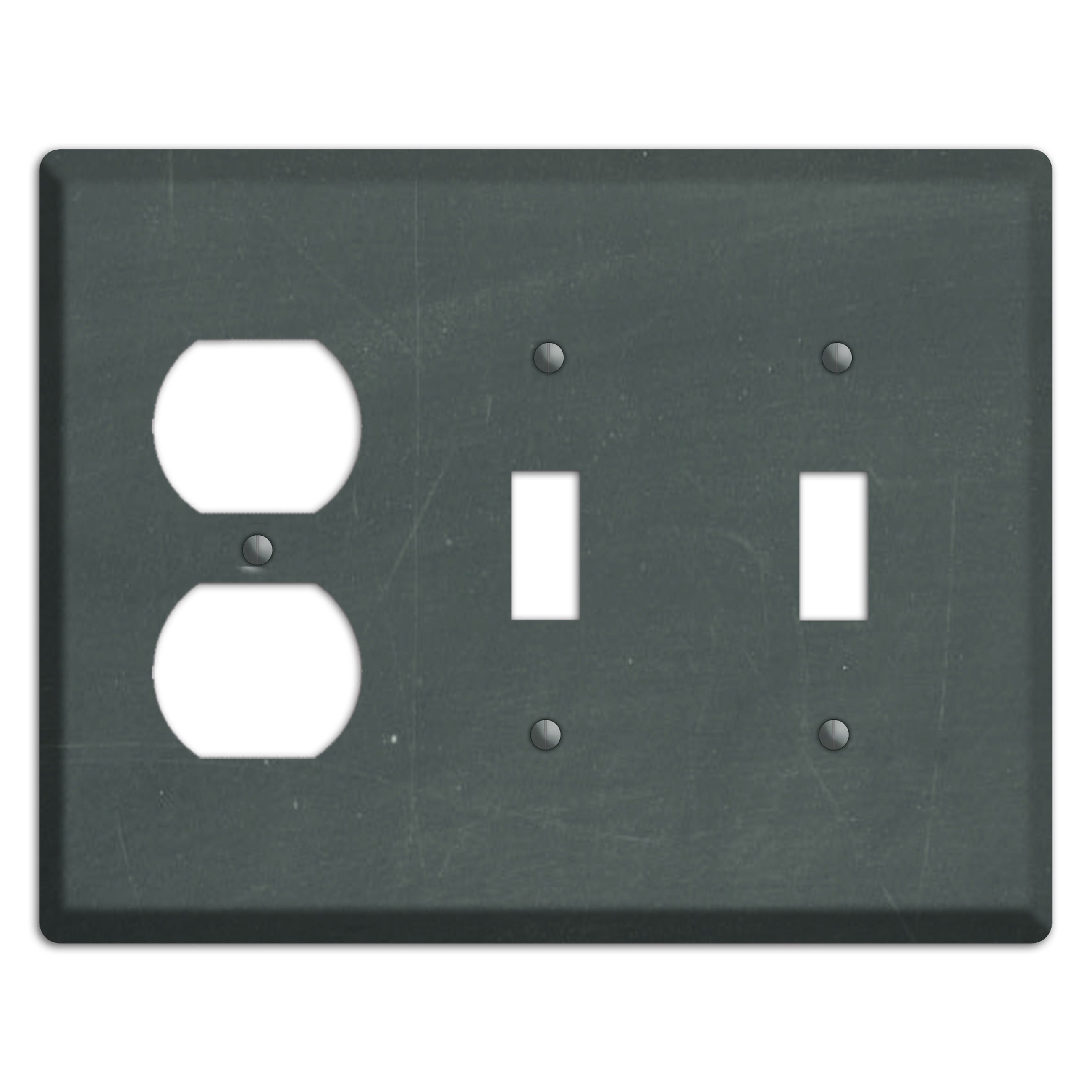 Chalk Dark Grey Duplex / 2 Toggle Wallplate