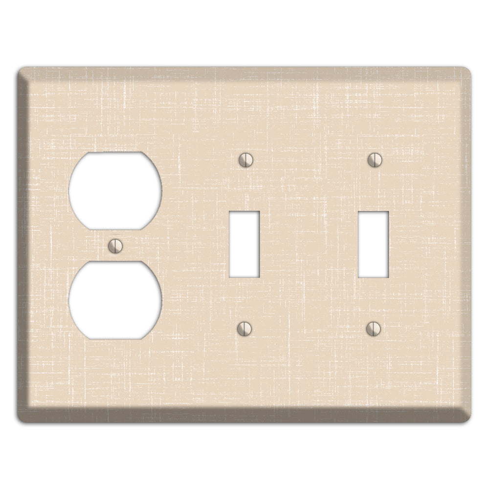 Double Spanish White Neutral Texture Duplex / 2 Toggle Wallplate