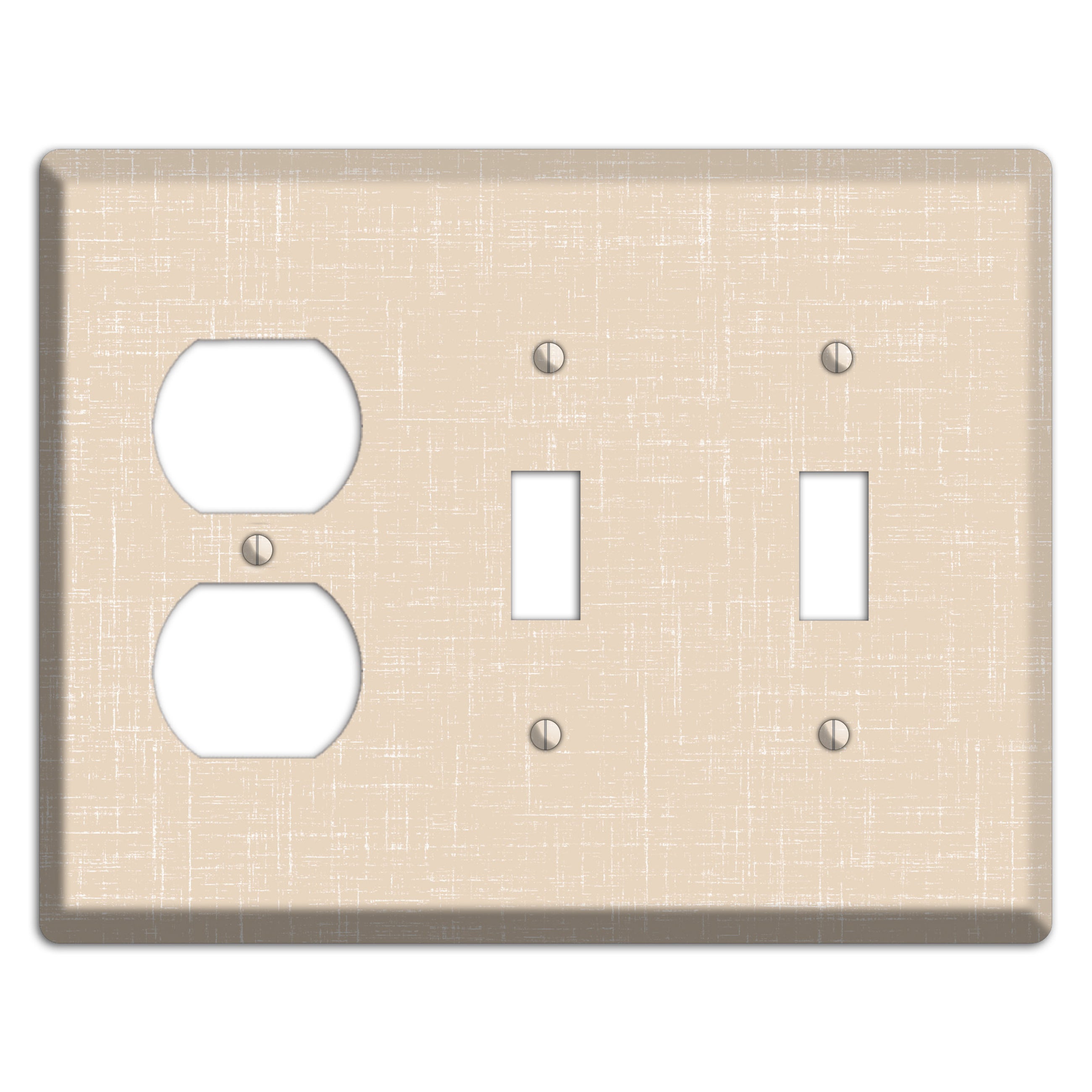 Double Spanish White Neutral Texture Duplex / 2 Toggle Wallplate