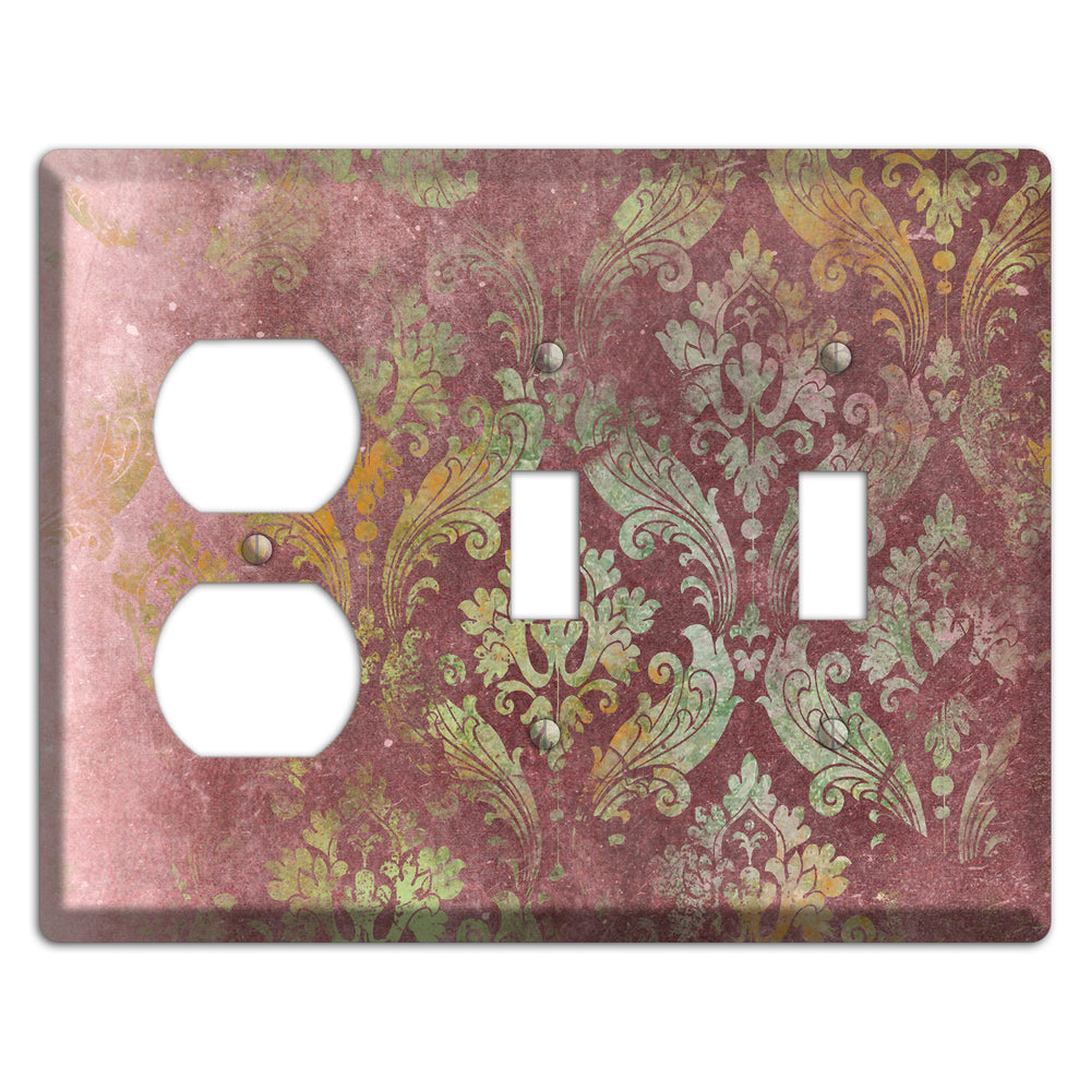 Roman Coffee Whimsical Damask Duplex / 2 Toggle Wallplate