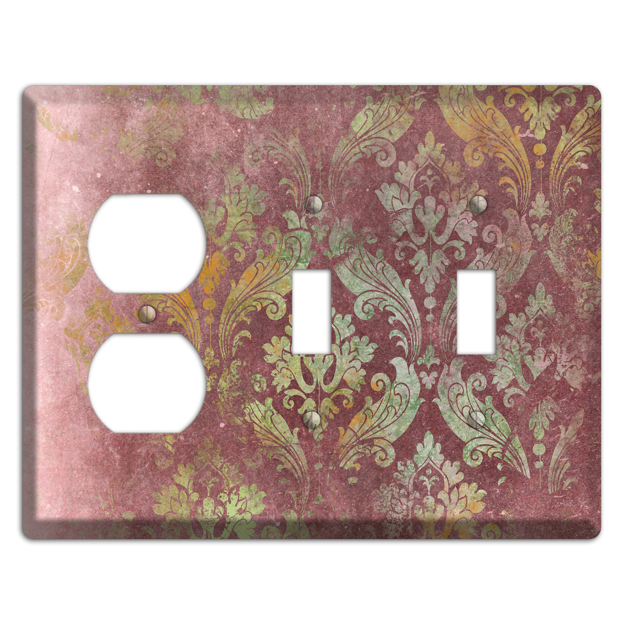 Roman Coffee Whimsical Damask Duplex / 2 Toggle Wallplate