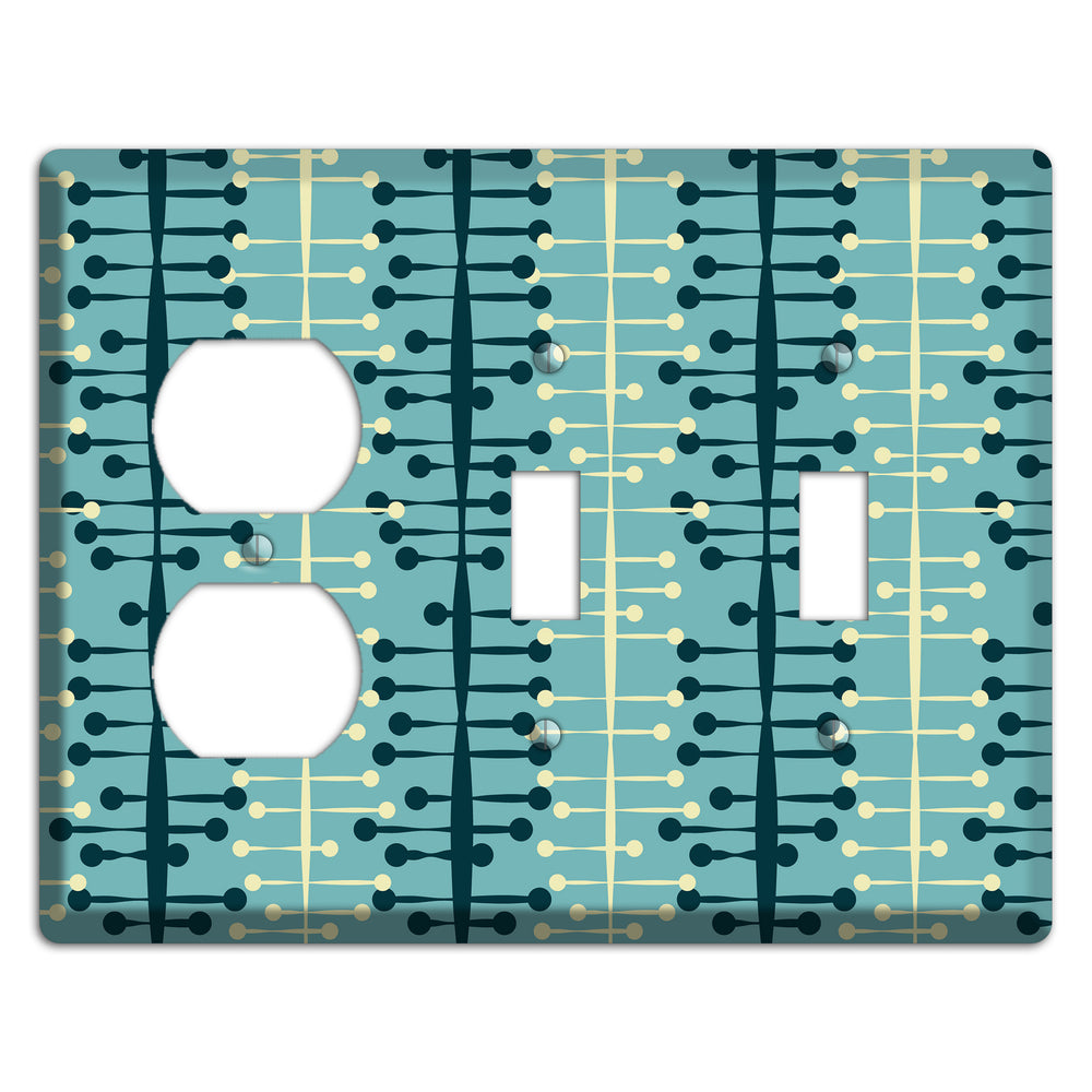 Mid Century Twist Duplex / 2 Toggle Wallplate