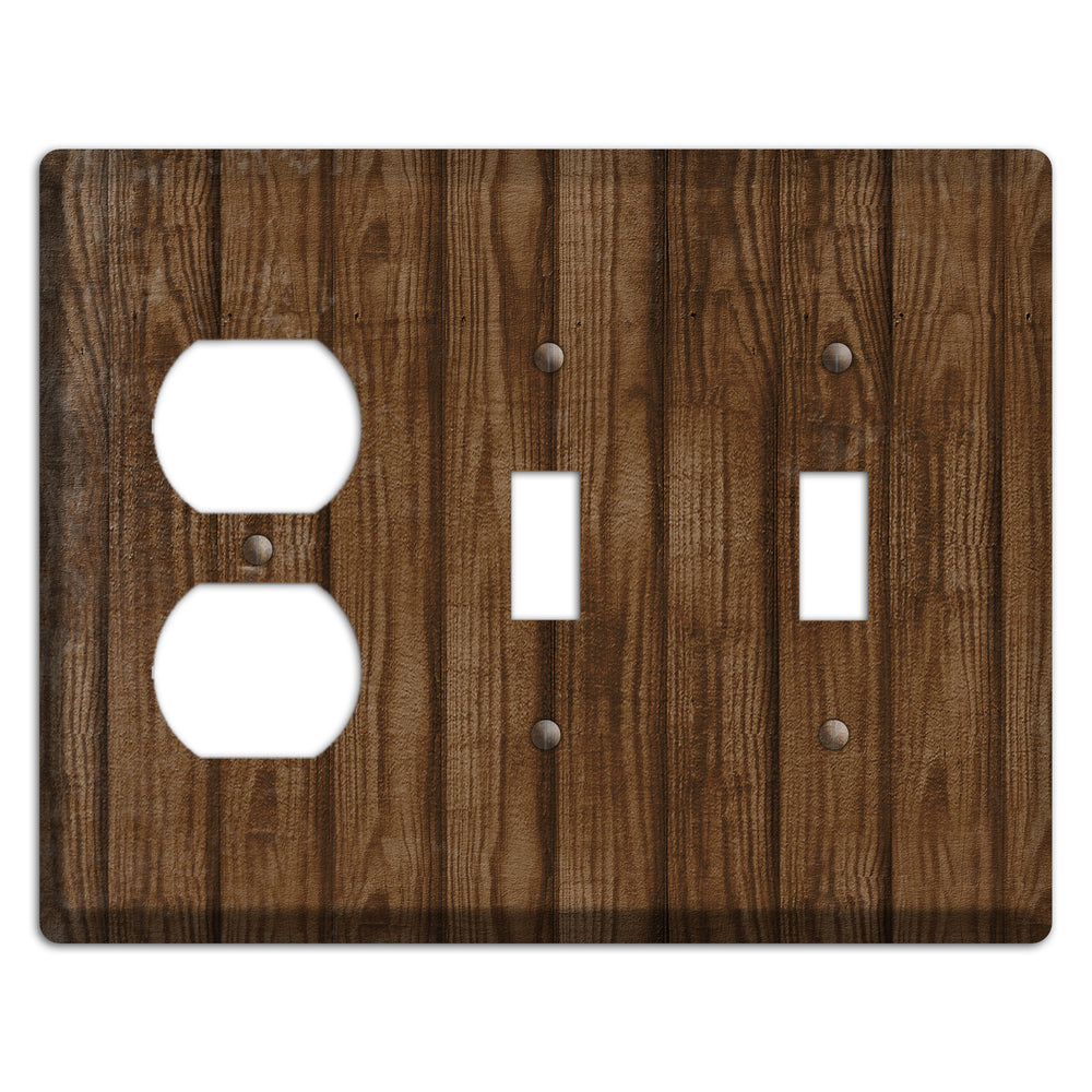 Spice Weathered Wood Duplex / 2 Toggle Wallplate