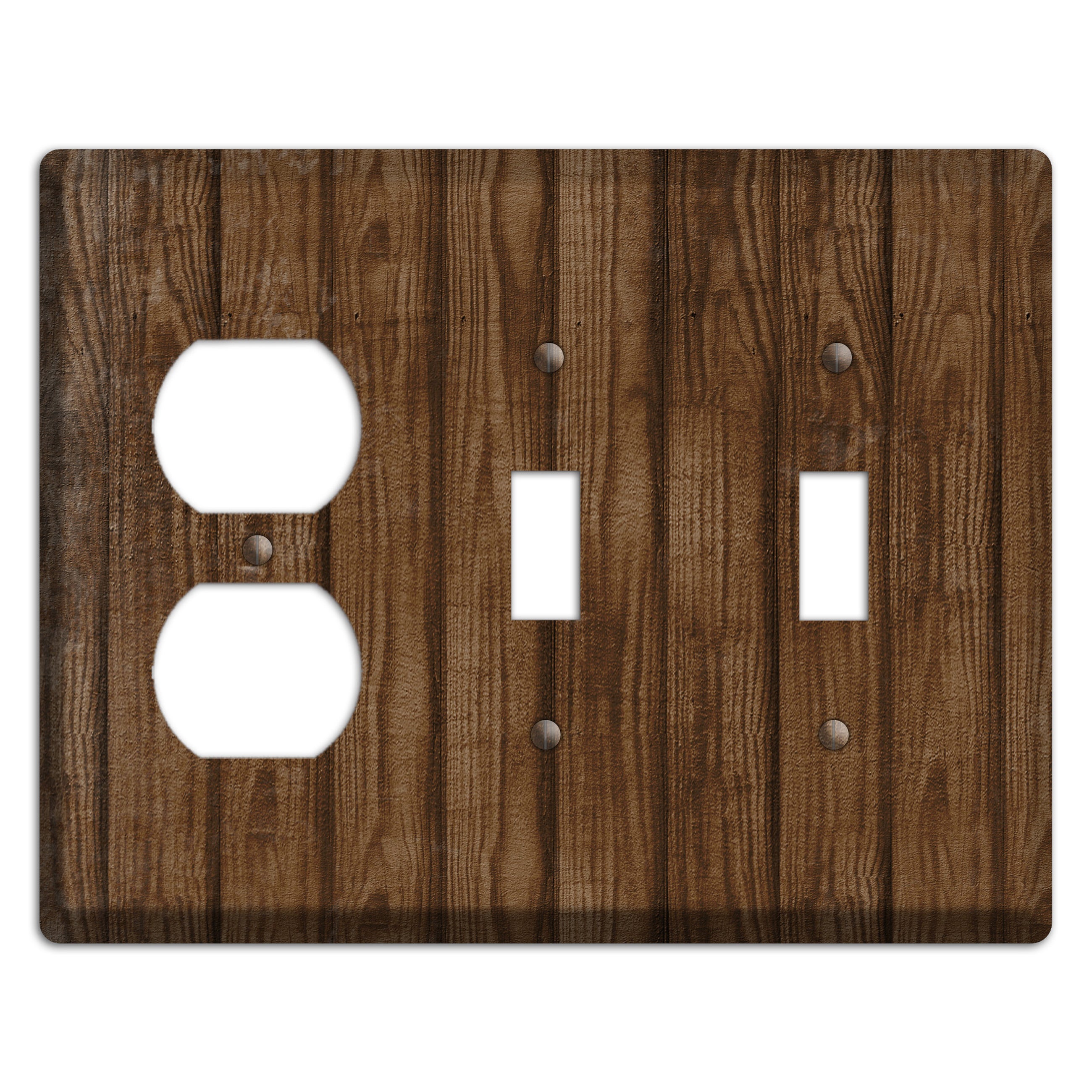 Spice Weathered Wood Duplex / 2 Toggle Wallplate