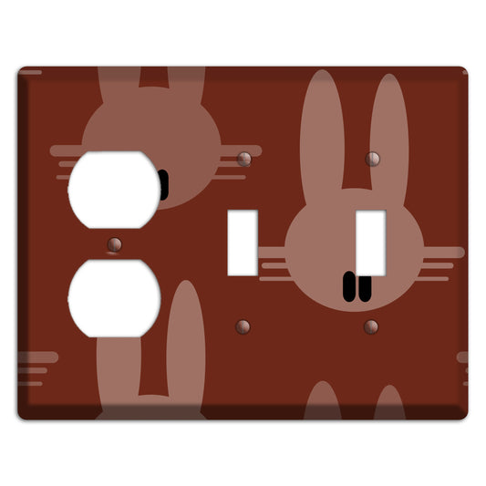 Maroon Bunny Duplex / 2 Toggle Wallplate