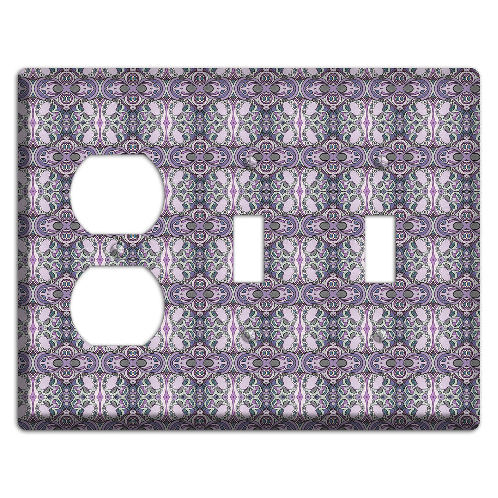 Pink Purple Sage Tapestry 2 Duplex / 2 Toggle Wallplate