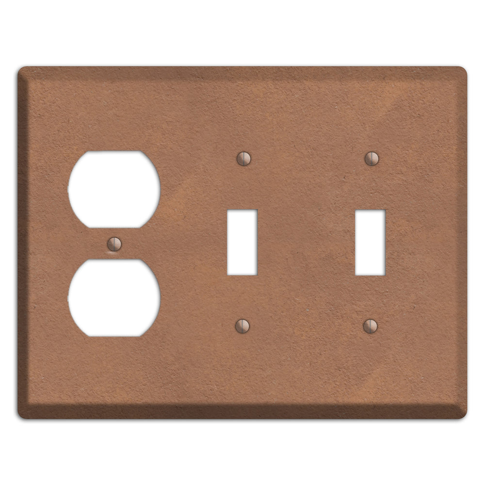 Stucoo Brown Duplex / 2 Toggle Wallplate