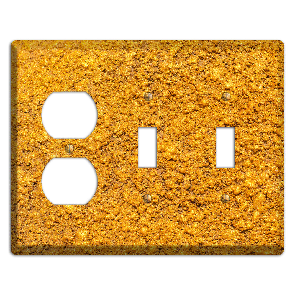 Yellow Textured Concrete Duplex / 2 Toggle Wallplate