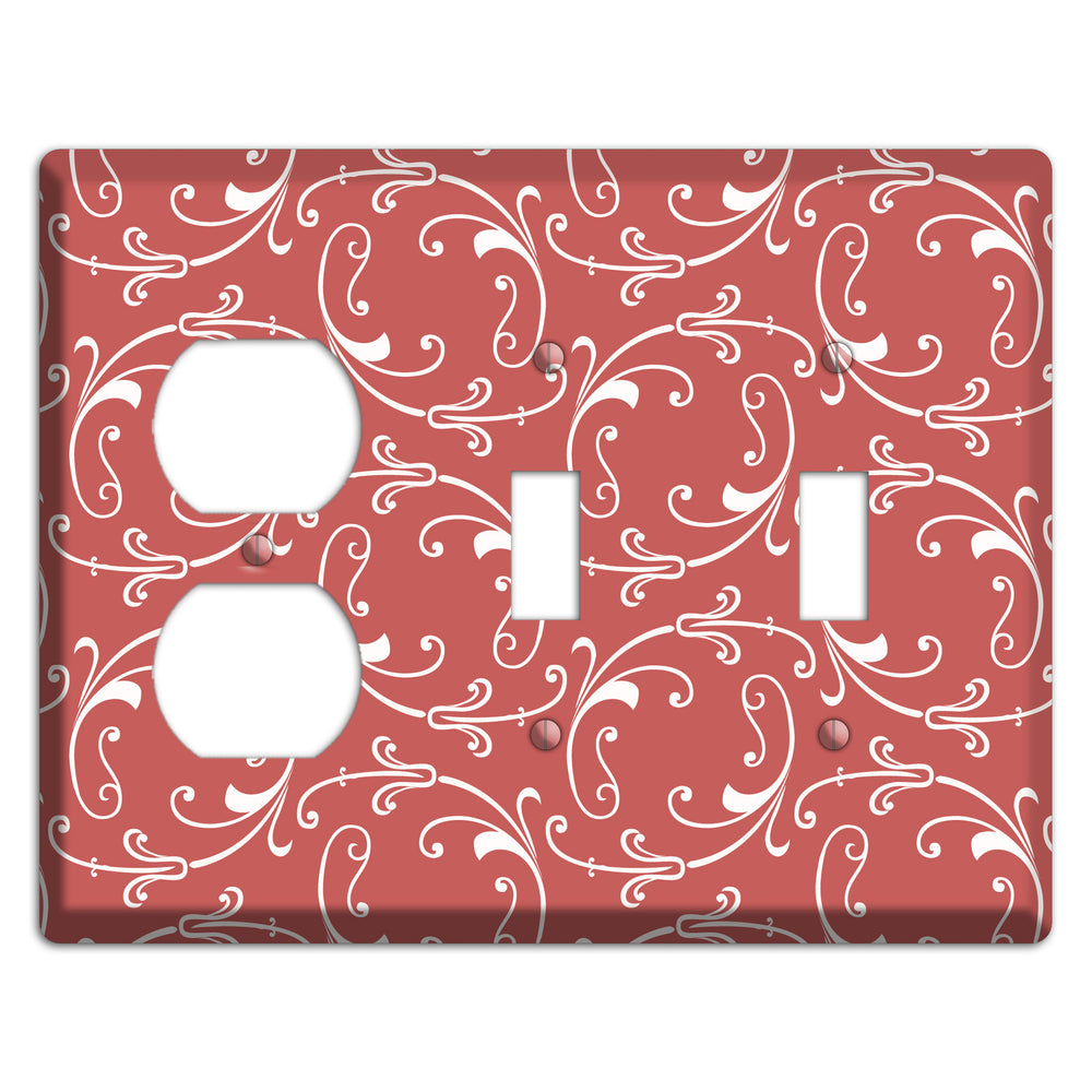 Brick Victorian Sprig Duplex / 2 Toggle Wallplate