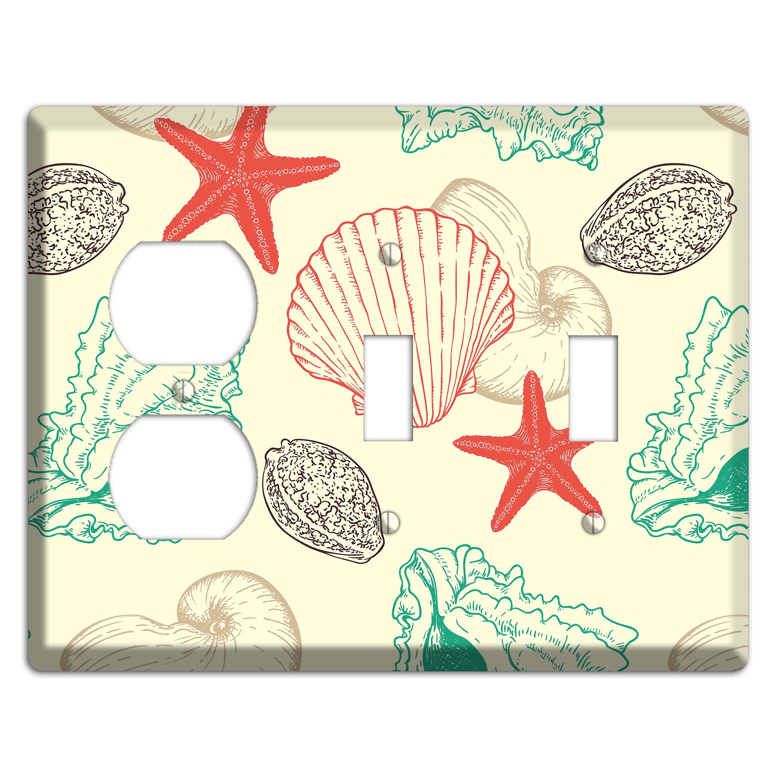 Shells 2 Duplex / 2 Toggle Wallplate