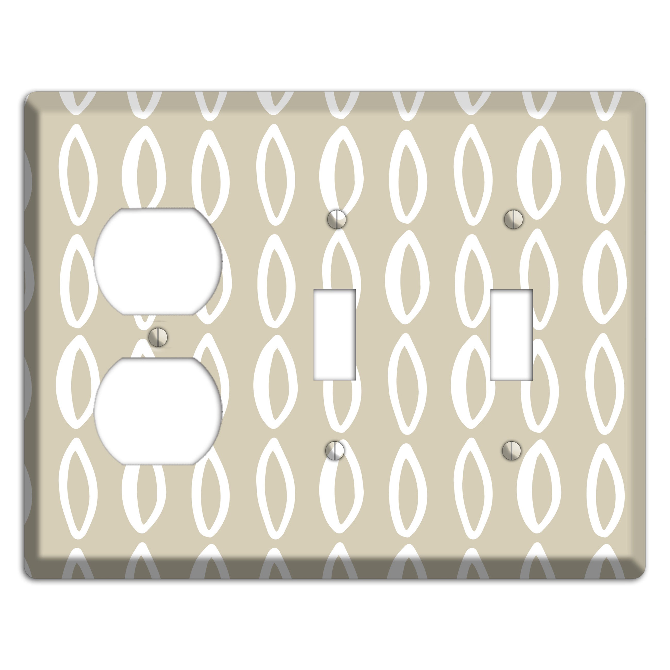 Simple Scandanavian Style Z Duplex / 2 Toggle Wallplate