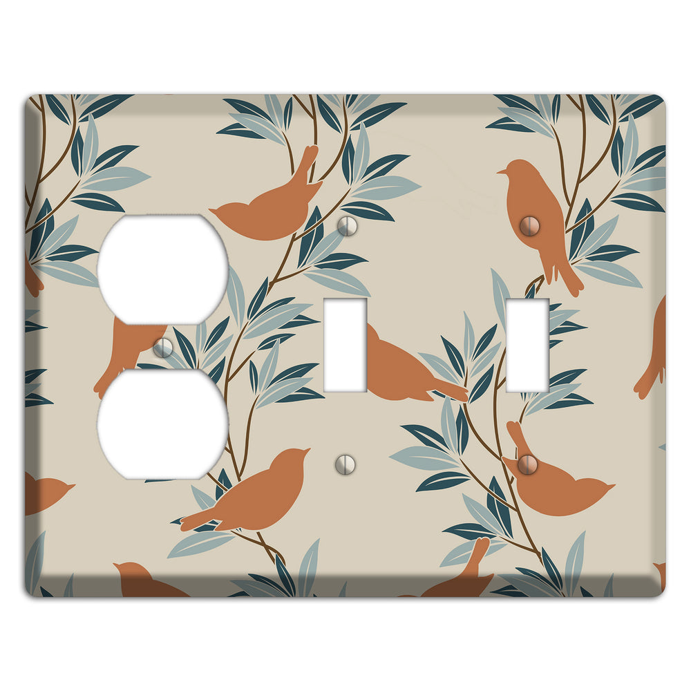 Bird Branch 2 Duplex / 2 Toggle Wallplate