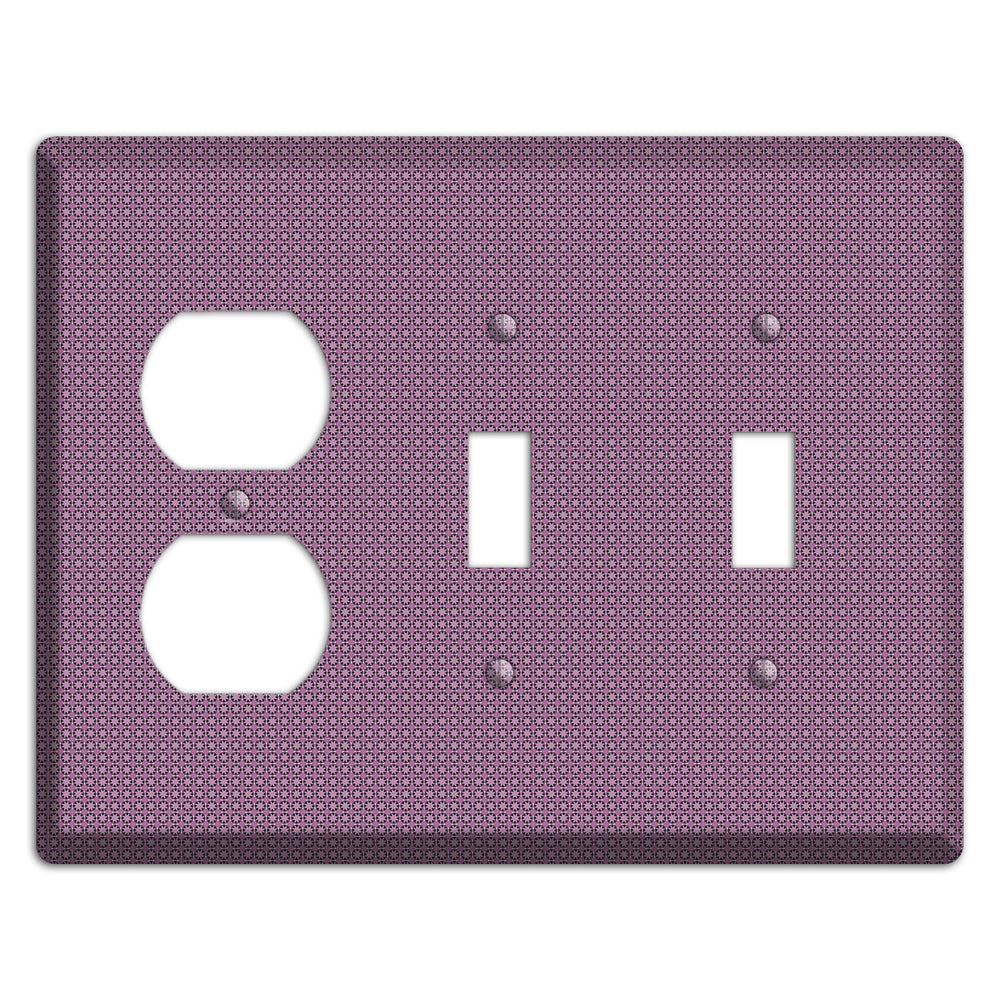 Multi Plum Tiled Tiny Foulard Duplex / 2 Toggle Wallplate