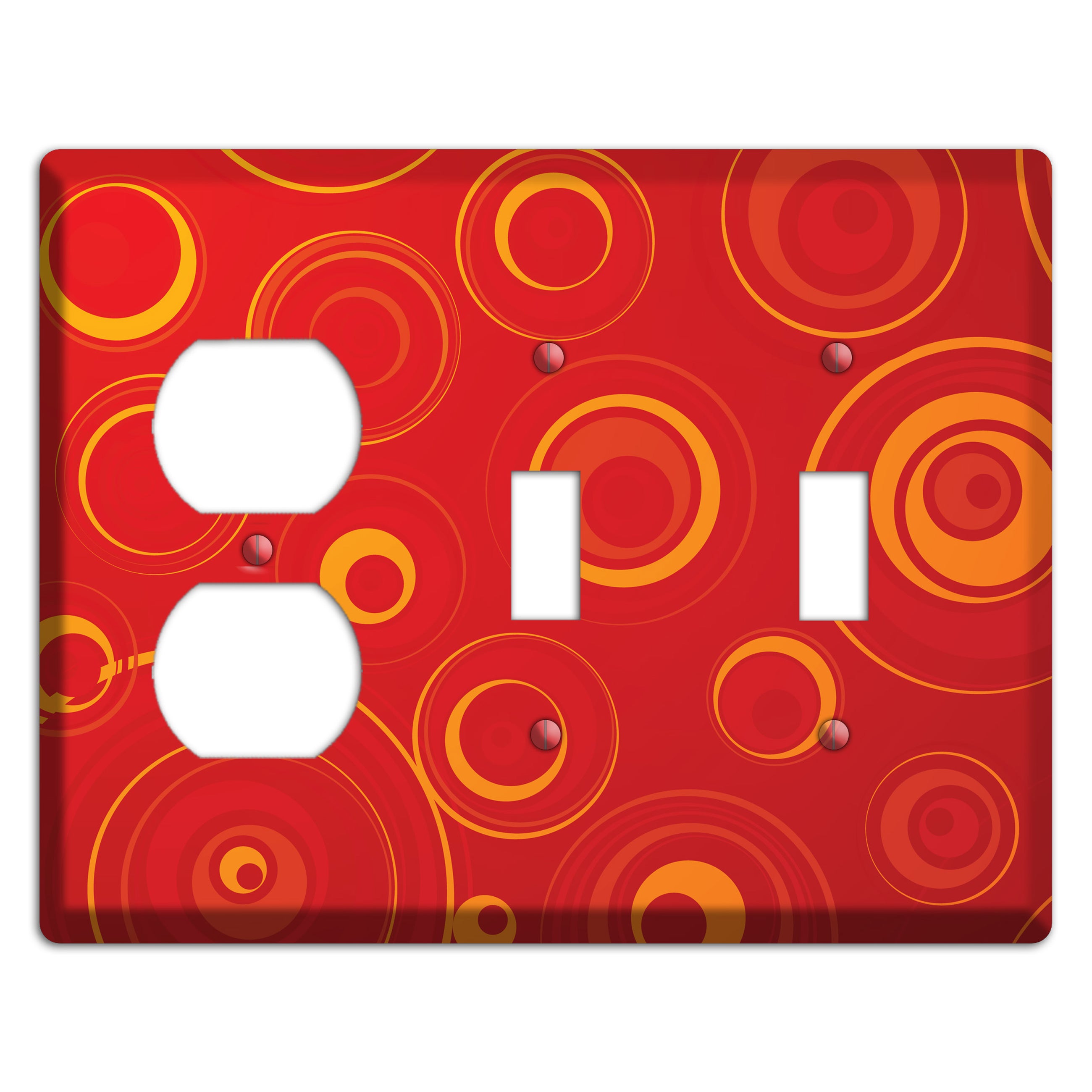 Red Circles Duplex / 2 Toggle Wallplate