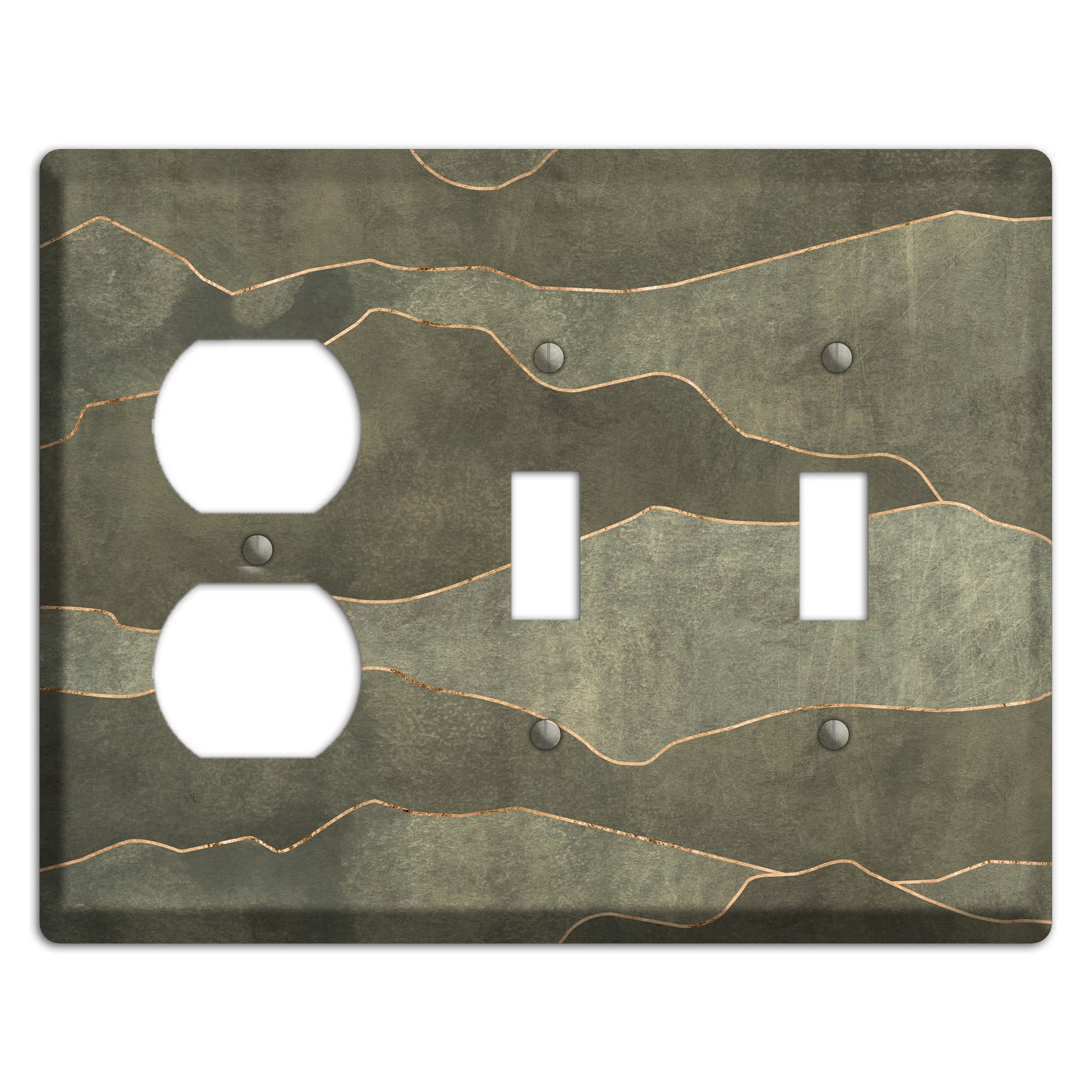 Jade Mountain Range Duplex / 2 Toggle Wallplate