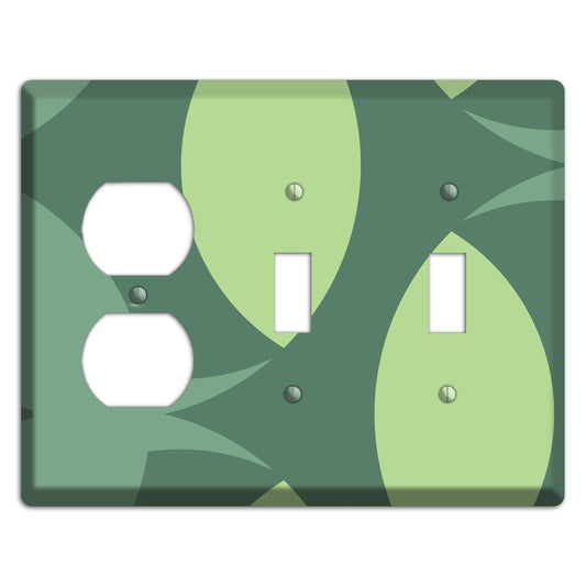 Green Abstract Duplex / 2 Toggle Wallplate