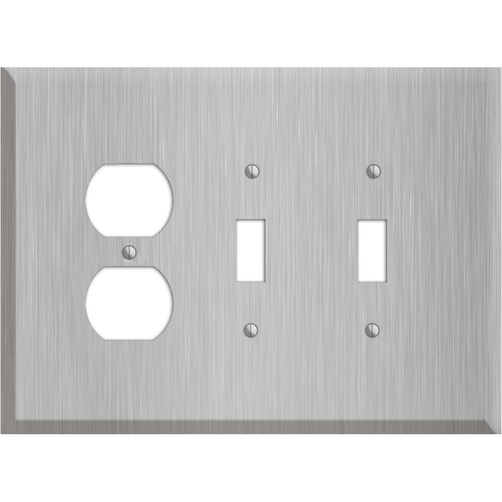 Oversized Discontinued Stainless Steel Duplex / 2 Toggle Wallplate