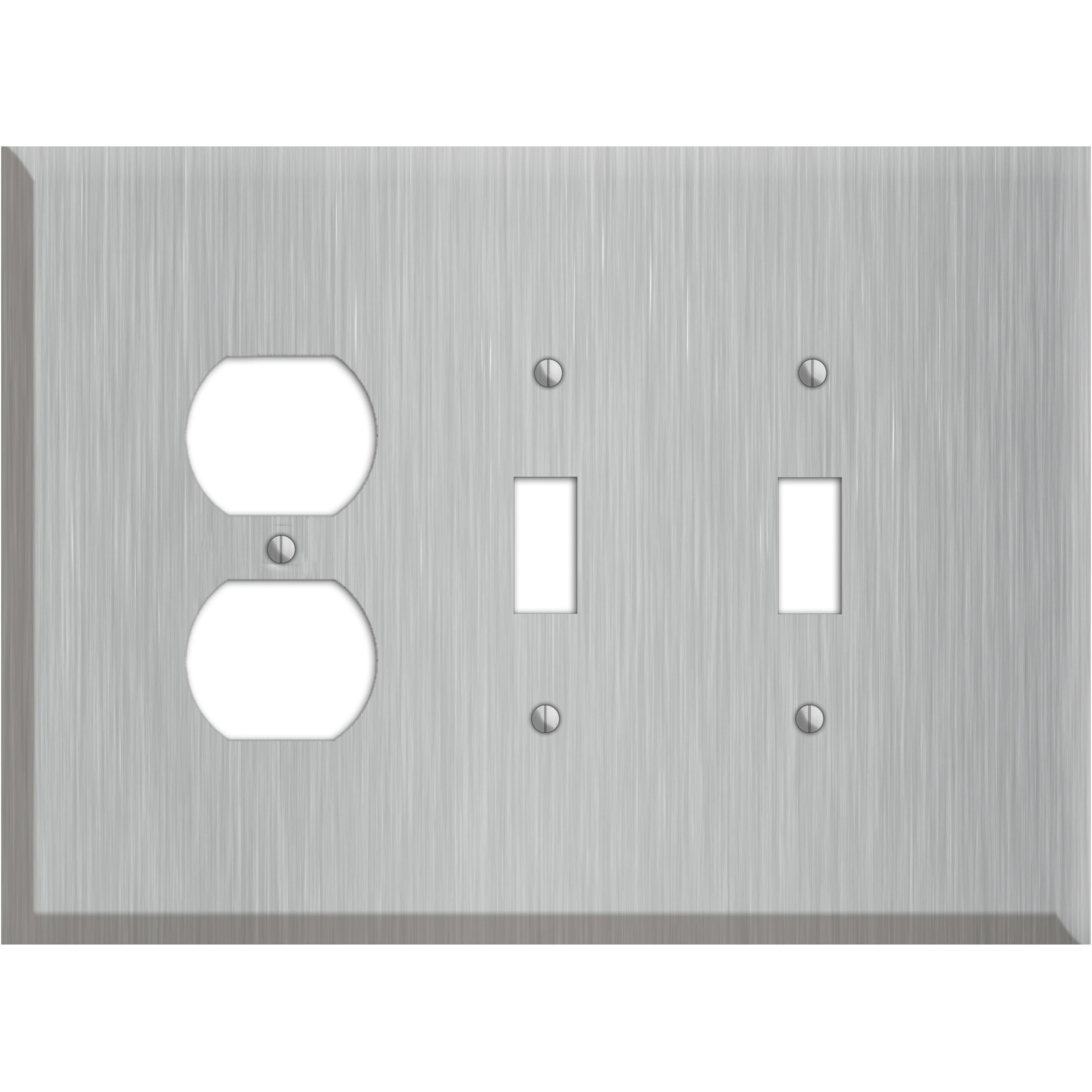 Oversized Discontinued Stainless Steel Duplex / 2 Toggle Wallplate