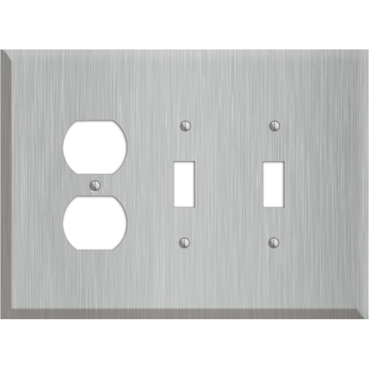 Oversized Discontinued Stainless Steel Duplex / 2 Toggle Wallplate