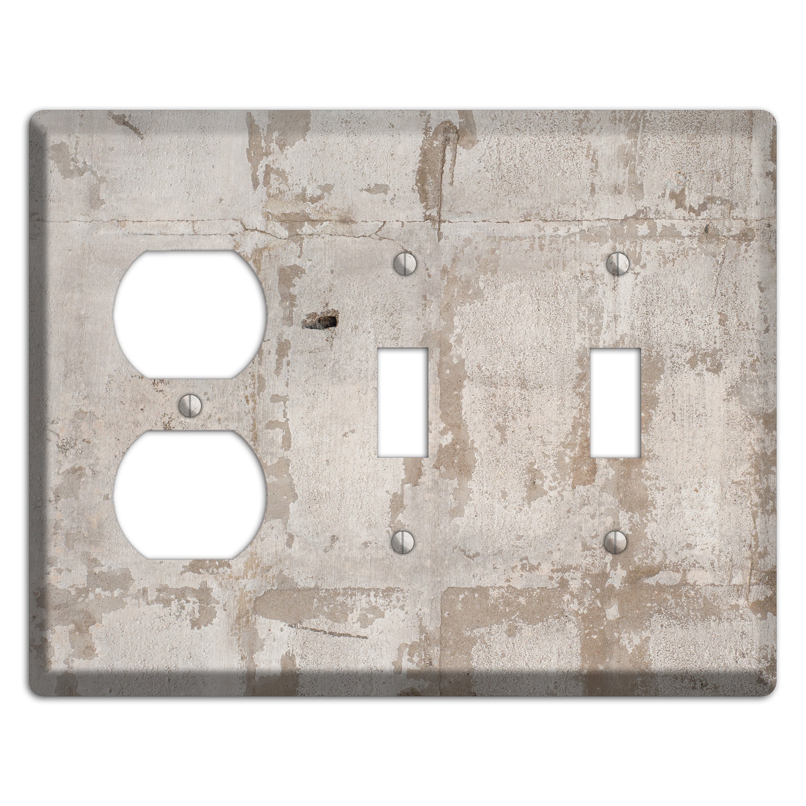 Old Concrete 4 Duplex / 2 Toggle Wallplate