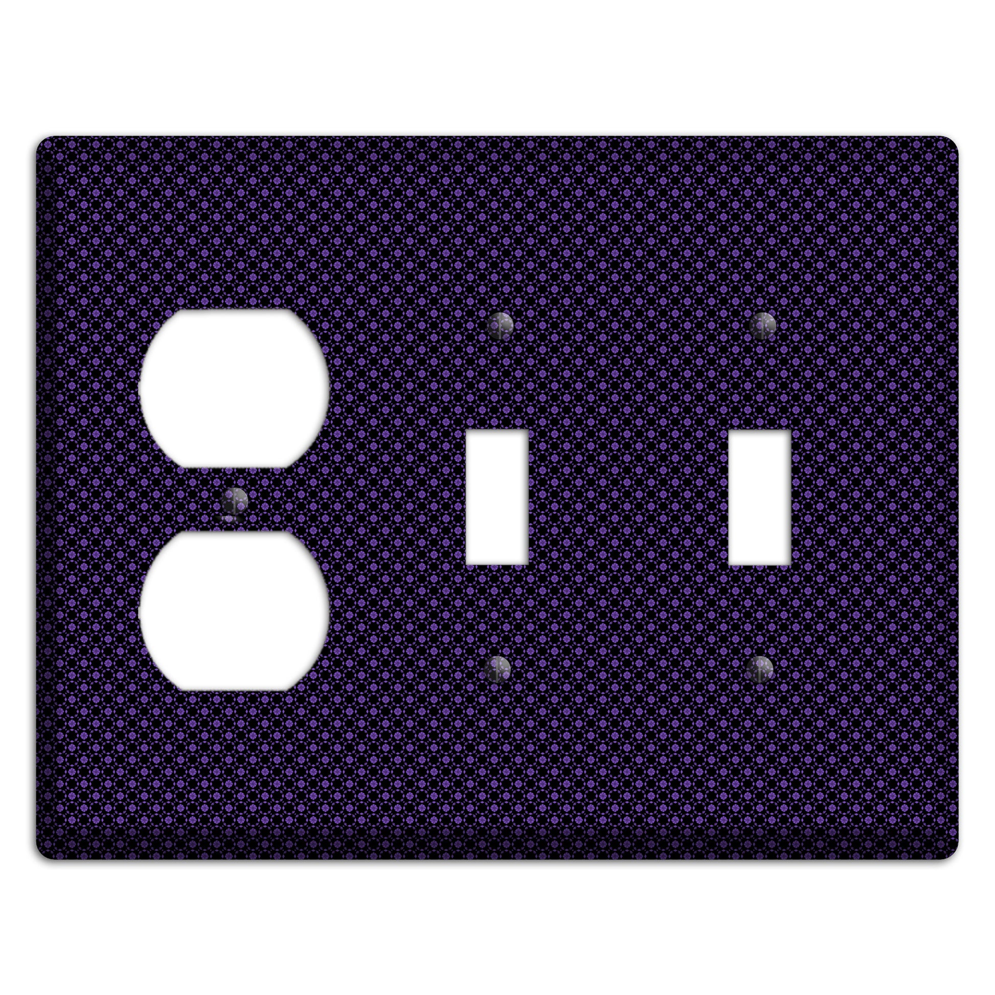 Multi Purple Geometric Duplex / 2 Toggle Wallplate