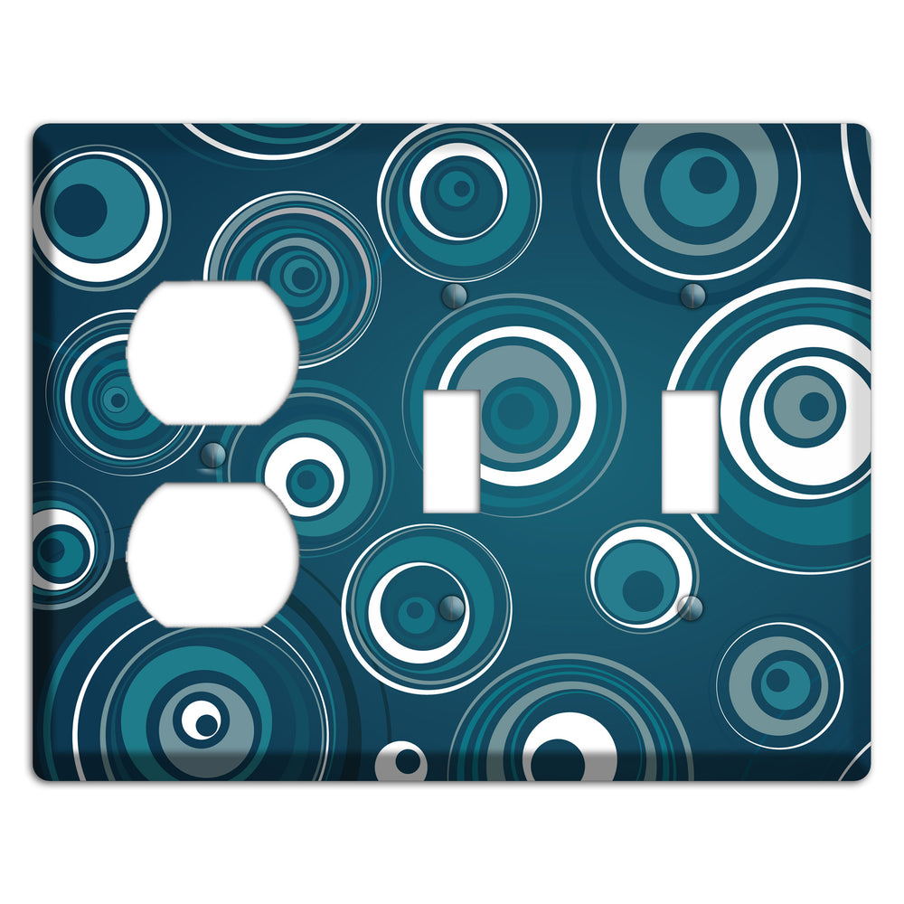 Blue Circles Duplex / 2 Toggle Wallplate