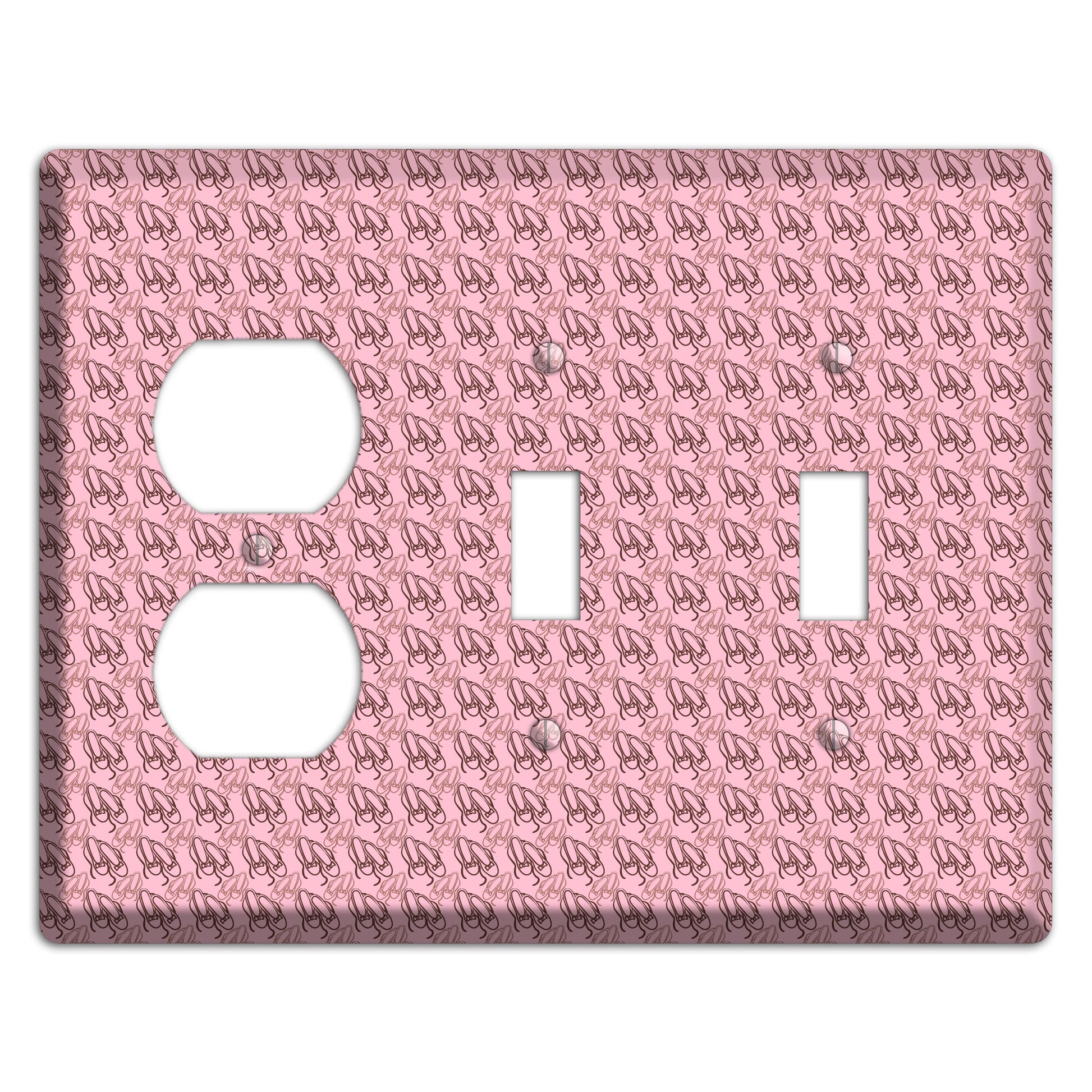 Pink Ballet Slippers Duplex / 2 Toggle Wallplate