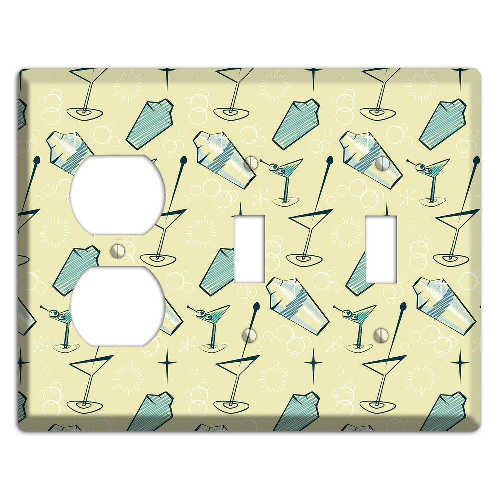 Retro Cocktails Lime Duplex / 2 Toggle Wallplate