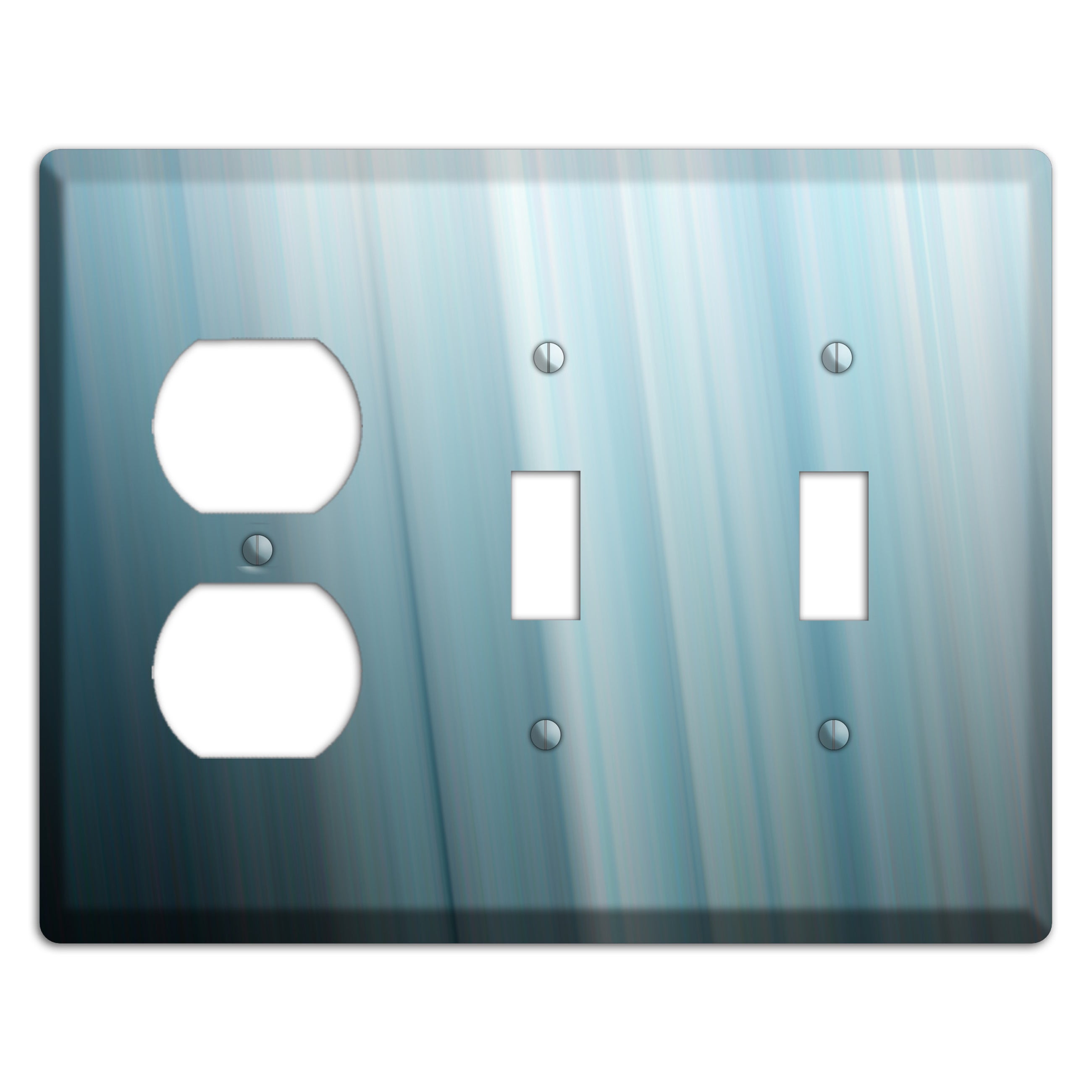 Dusty Blue Ray of Light Duplex / 2 Toggle Wallplate