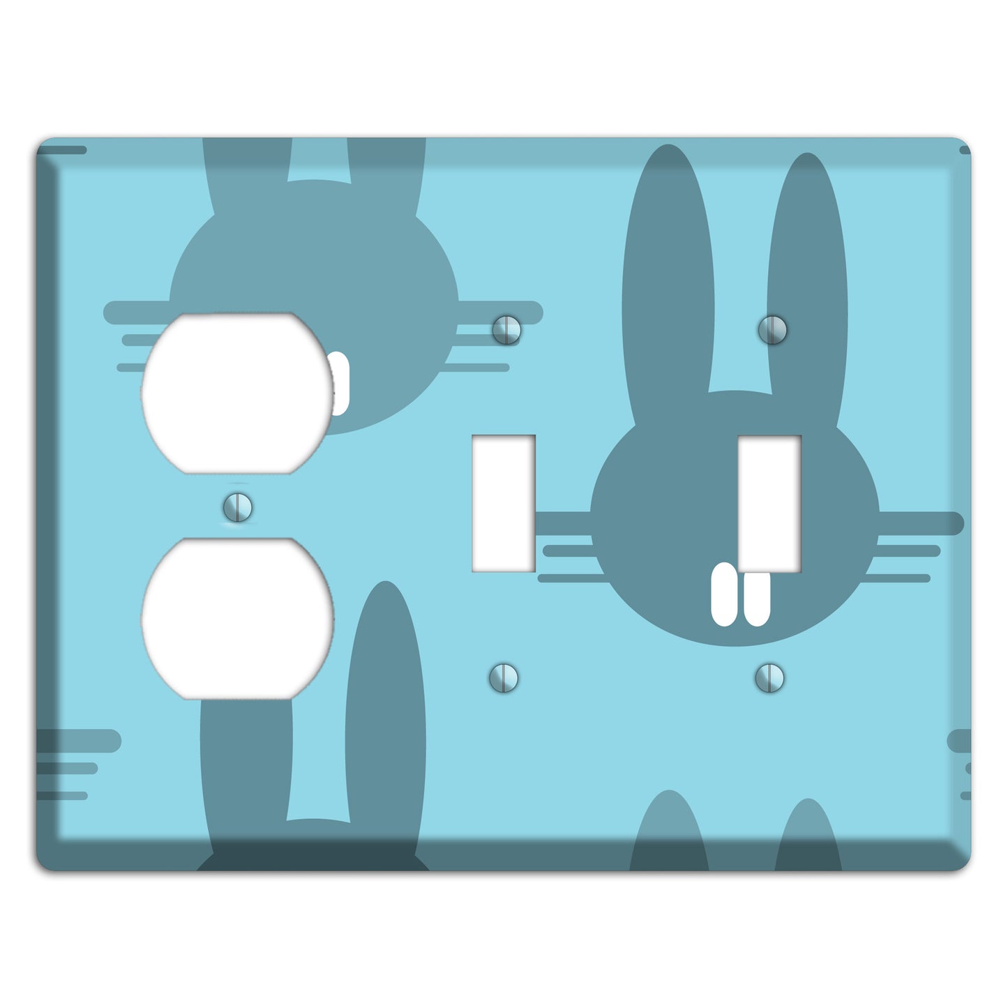 Blue Bunny Duplex / 2 Toggle Wallplate