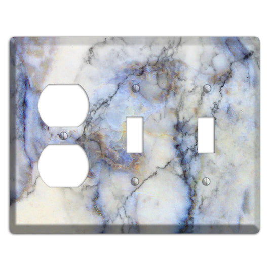 Spindle Marble Duplex / 2 Toggle Wallplate