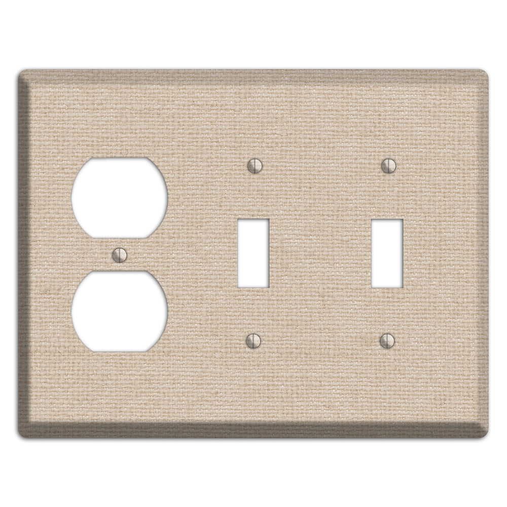 Vanilla Neutral Texture Duplex / 2 Toggle Wallplate