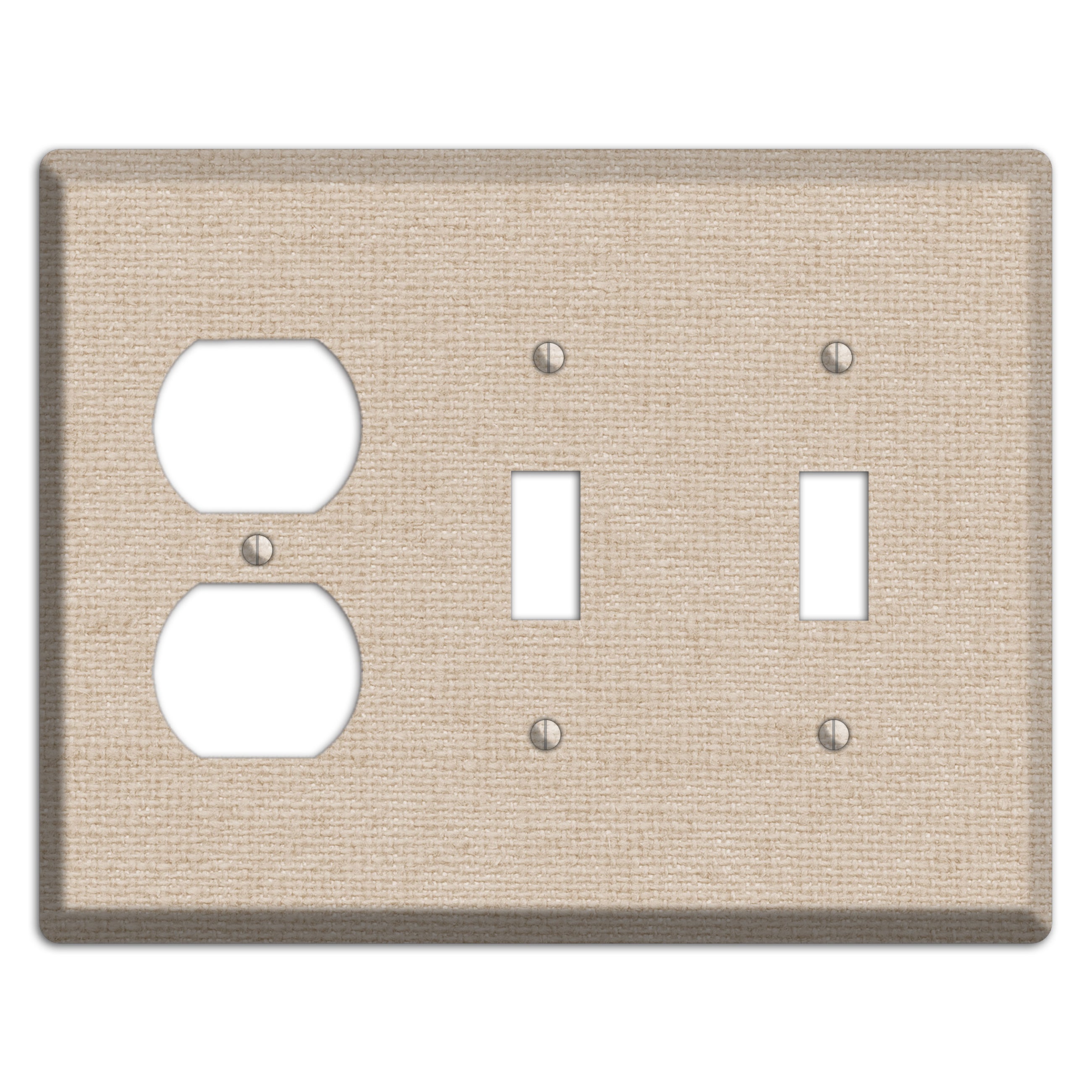 Vanilla Neutral Texture Duplex / 2 Toggle Wallplate