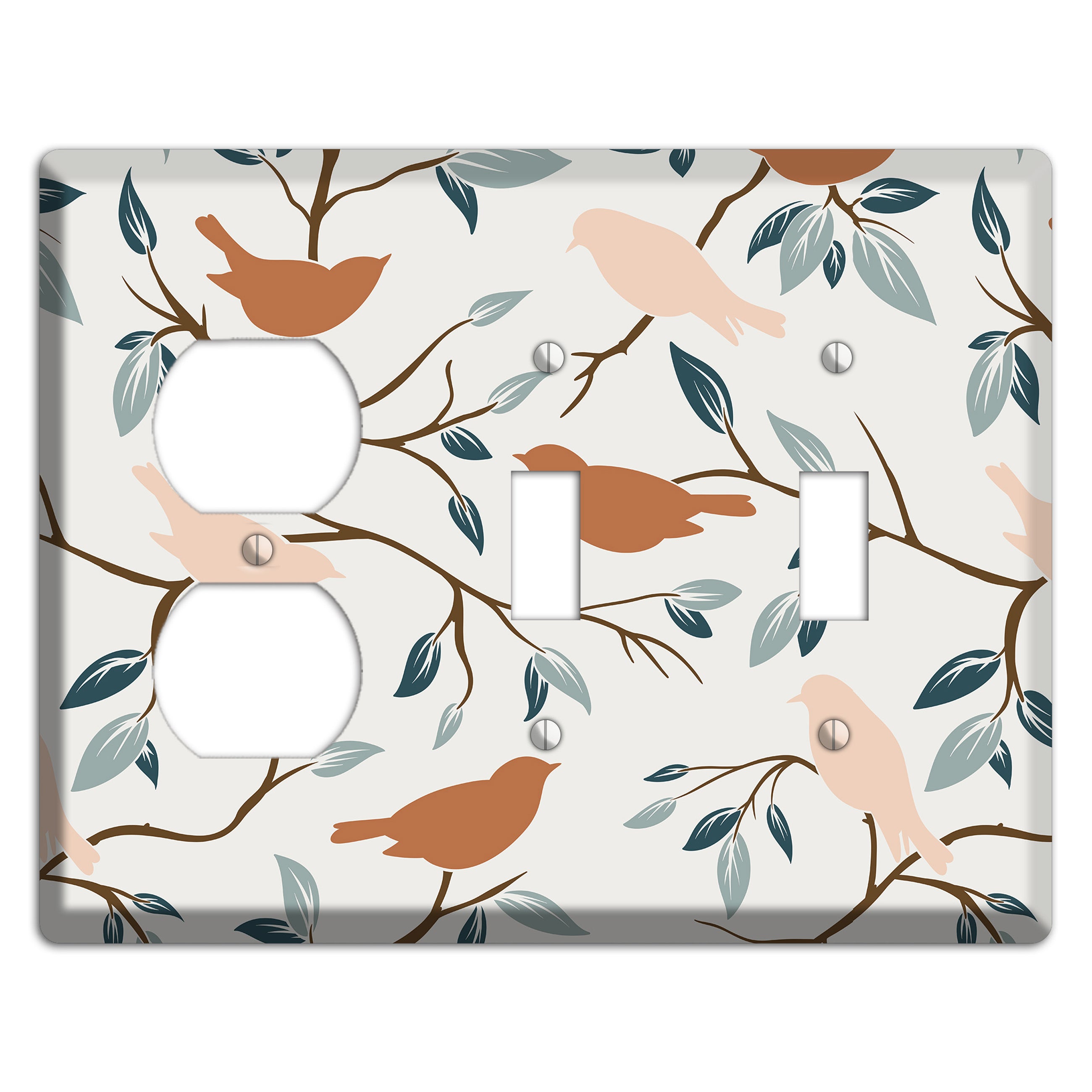 Bird Branch 1 Duplex / 2 Toggle Wallplate