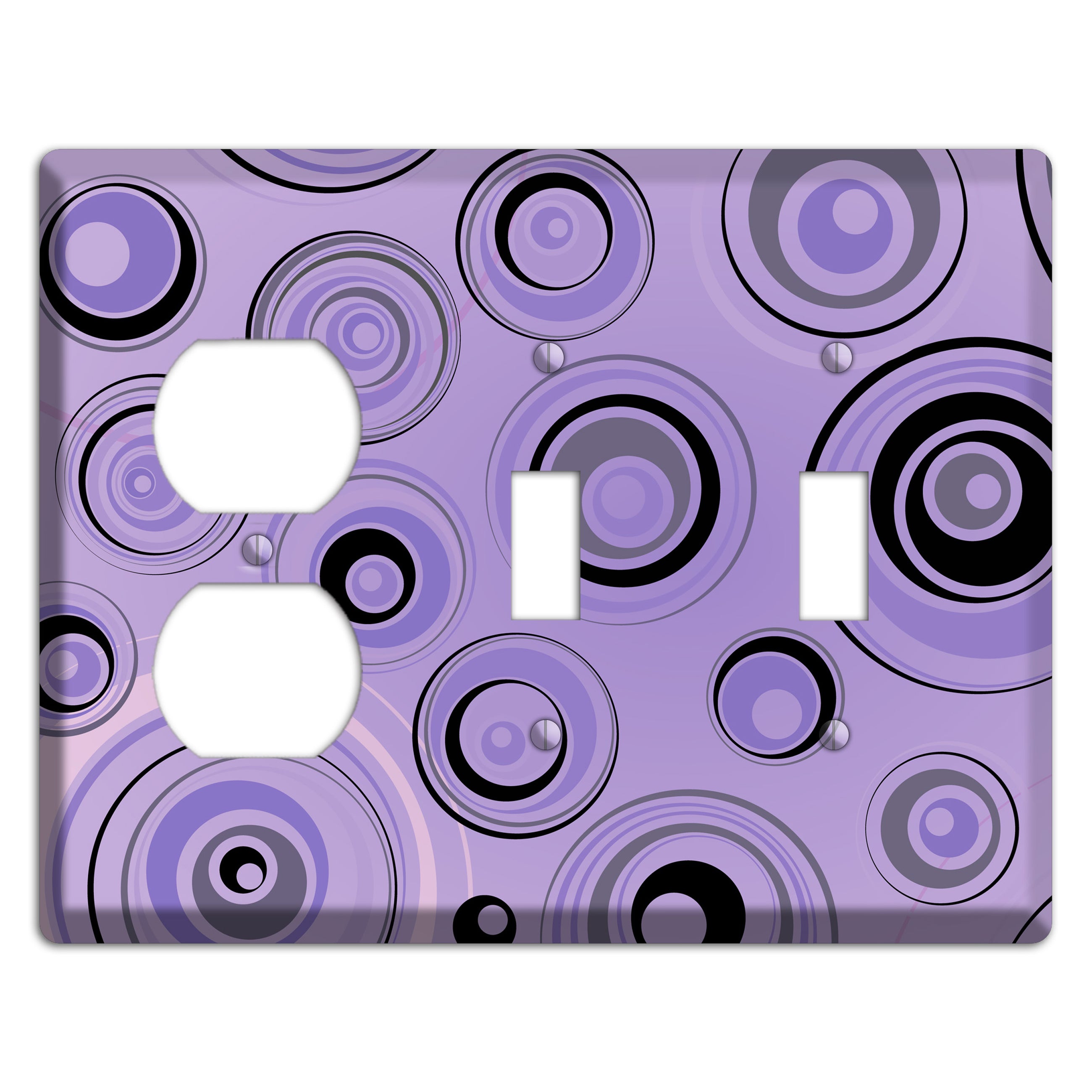 Lavender Circles Duplex / 2 Toggle Wallplate